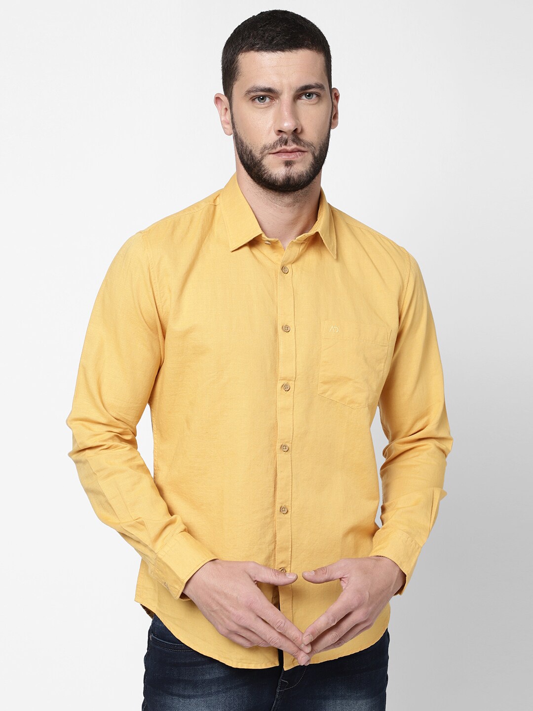 

AD By Arvind Men Mustard Casual Shirt