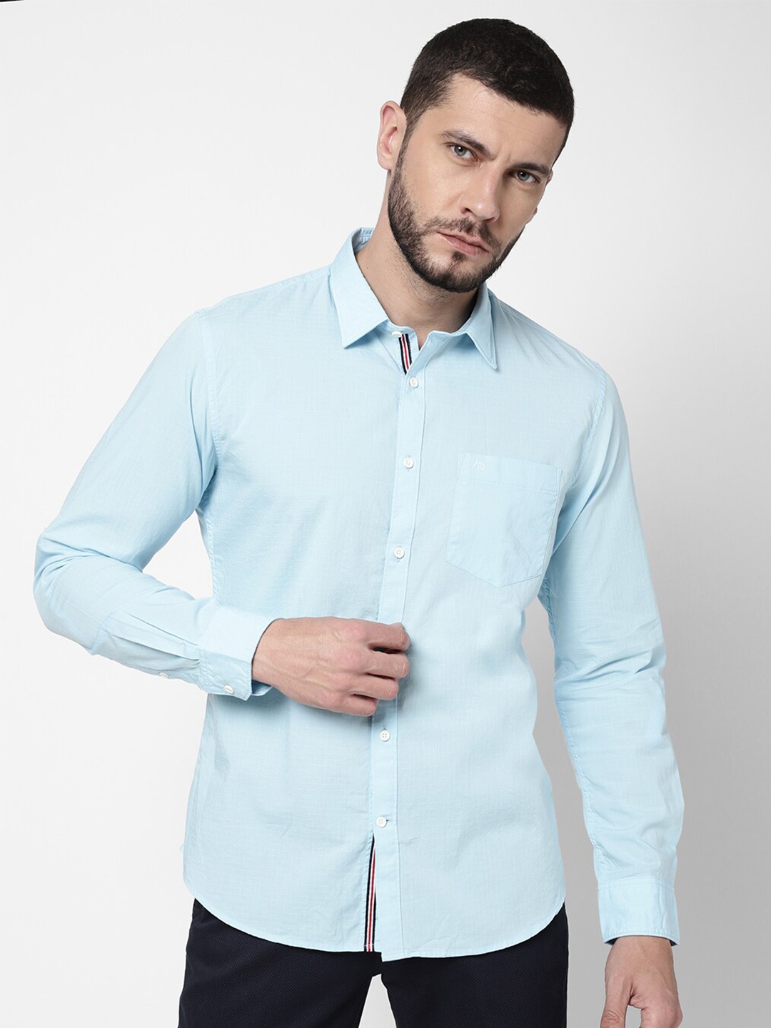 

AD By Arvind Men Blue Casual Shirt