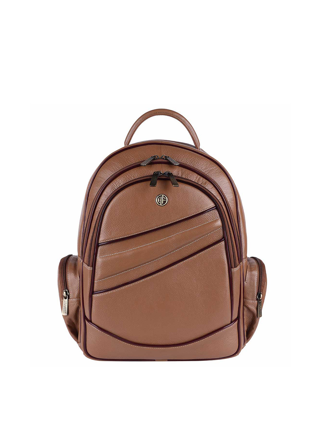 

HAMMONDS FLYCATCHER Unisex Brown & Black Leather Backpack with Compression Straps