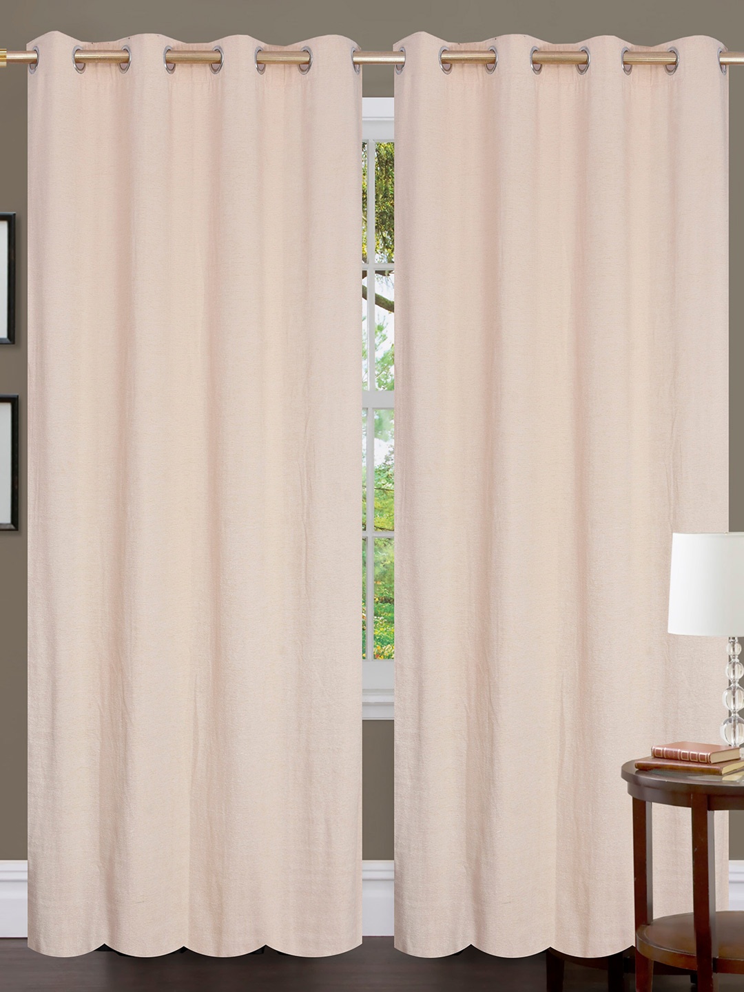 

Fresh From Loom Cream-Coloured Set of 2 Room Darkening Long Door Curtain