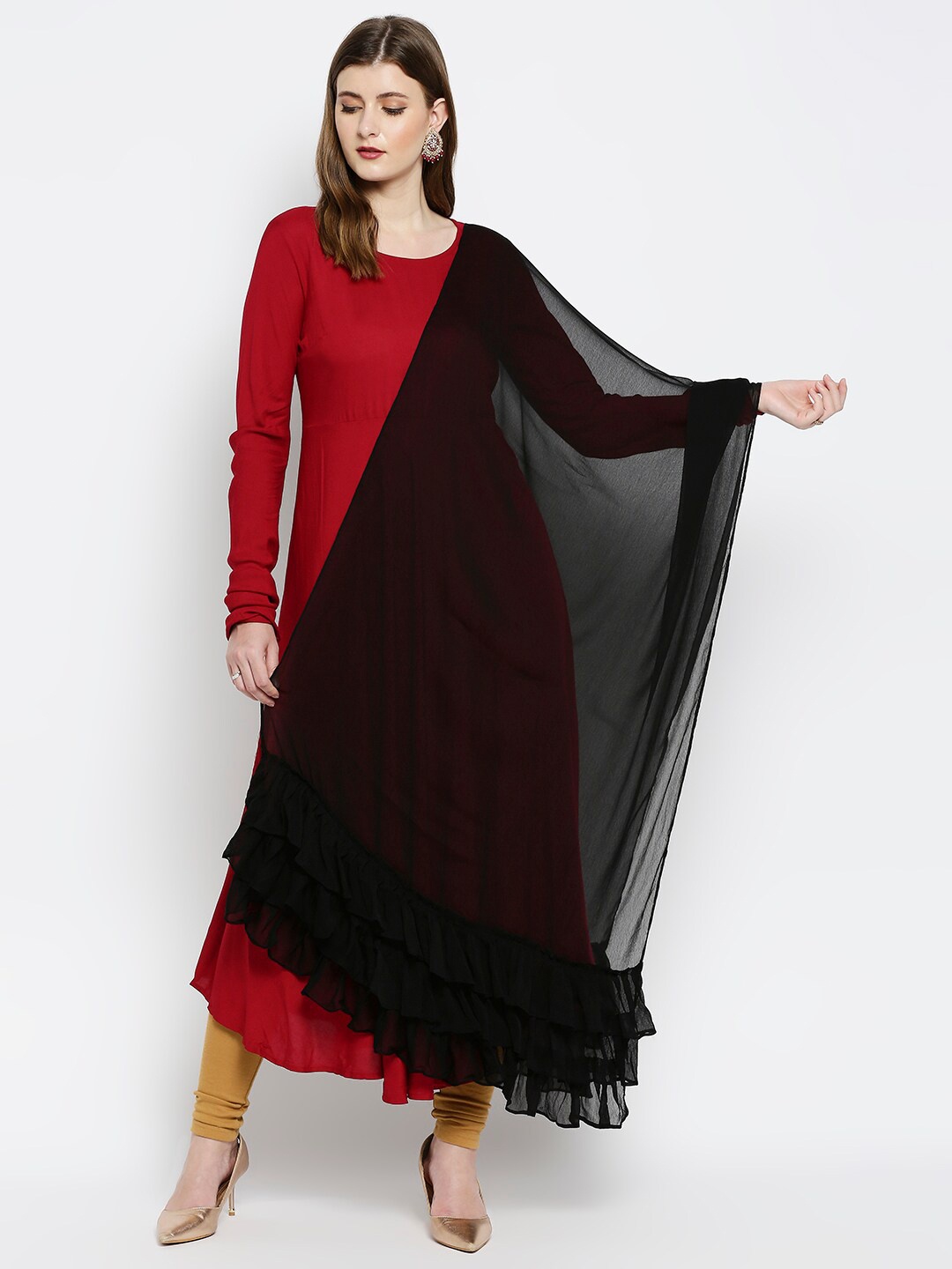 

Dupatta Bazaar Black Solid Dupatta