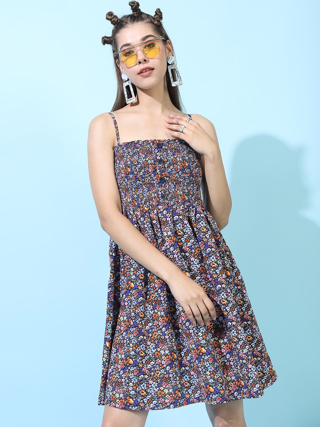 

Tokyo Talkies Pink Floral Crepe Dress