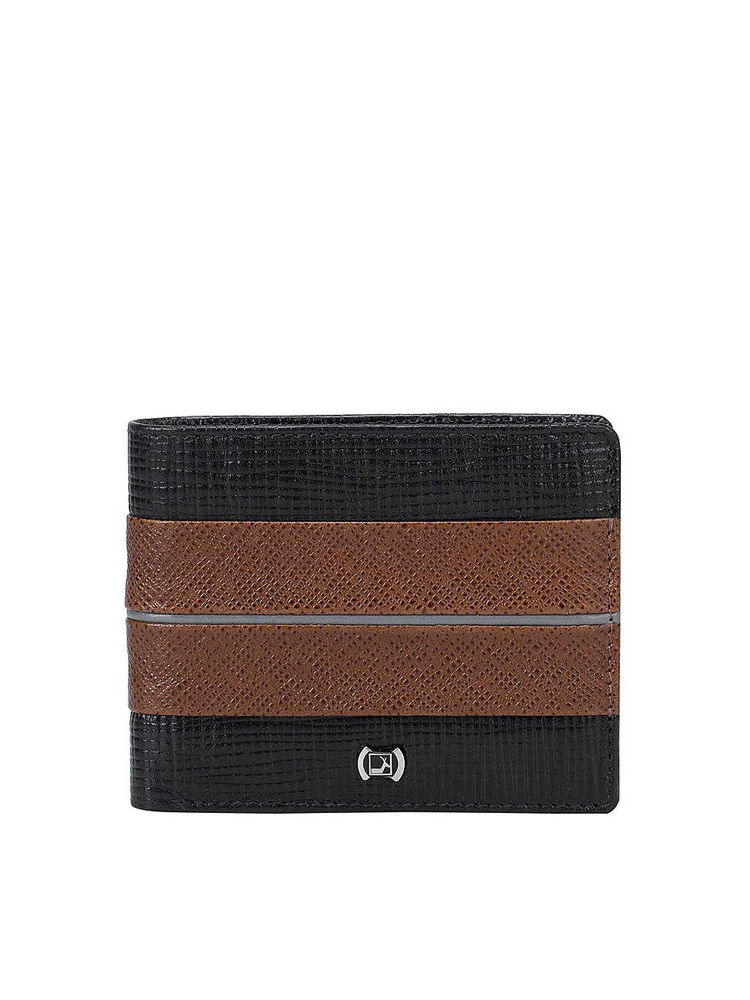 

Da Milano Men Brown Textured Leather Two Fold Wallet