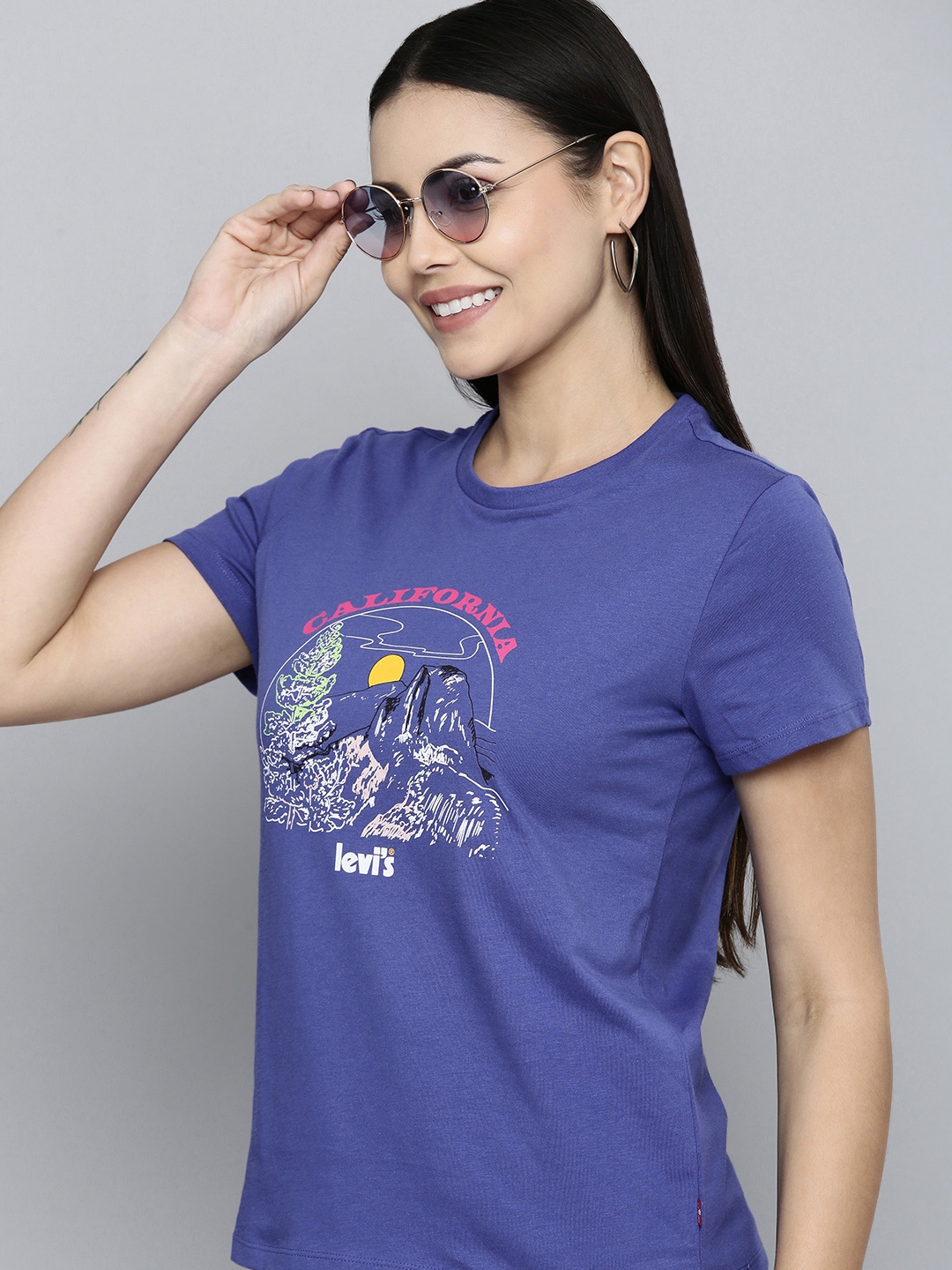 

Levis Women Blue Printed T-shirt