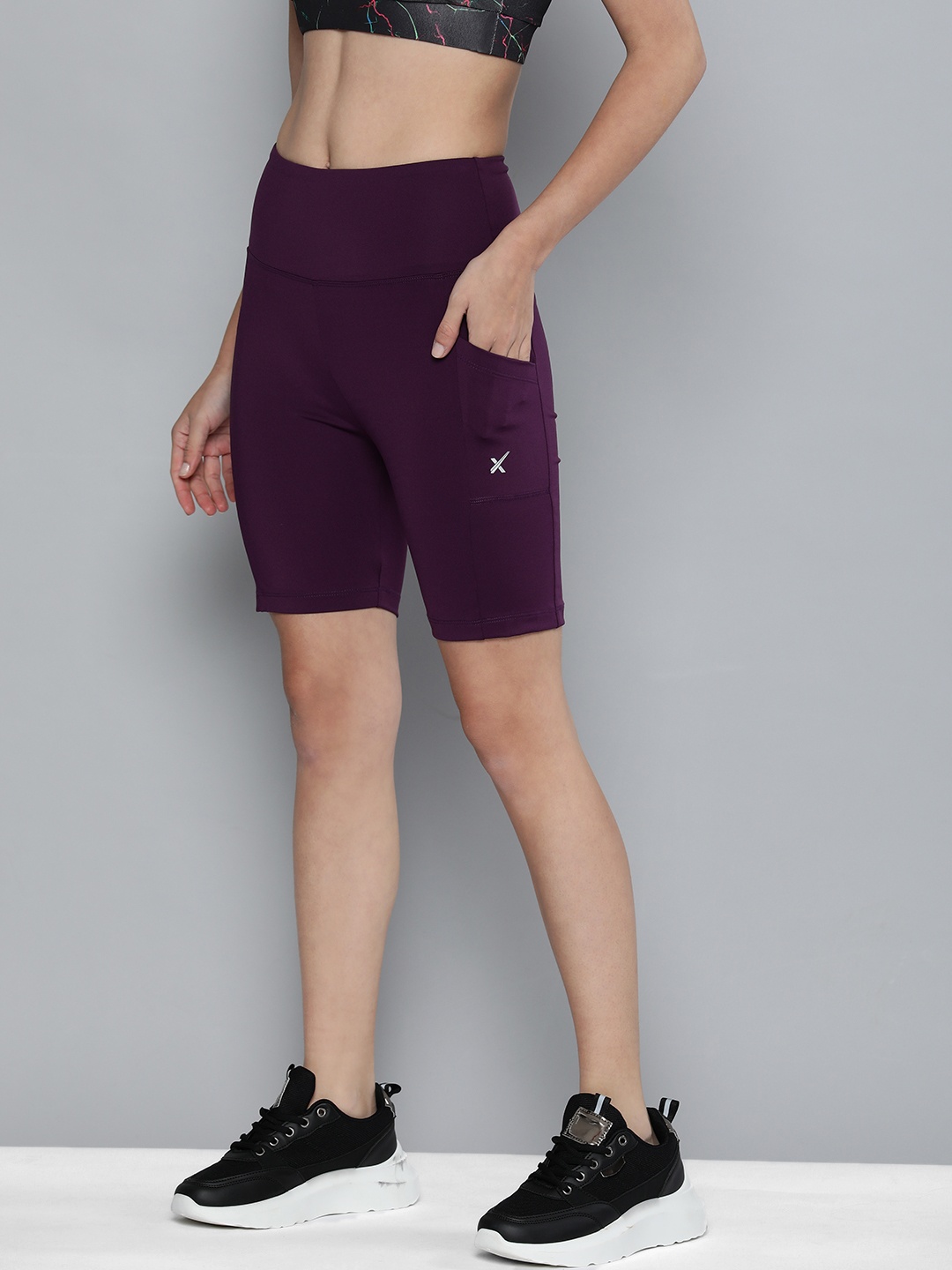 

HRX by Hrithik Roshan Women Maroon Skinny Fit Rapid-Dry Running Shorts
