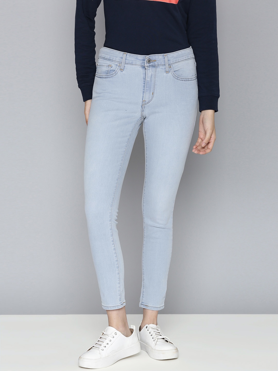 

Levis Women Blue 711 Skinny Fit High-Rise Stretchable Jeans