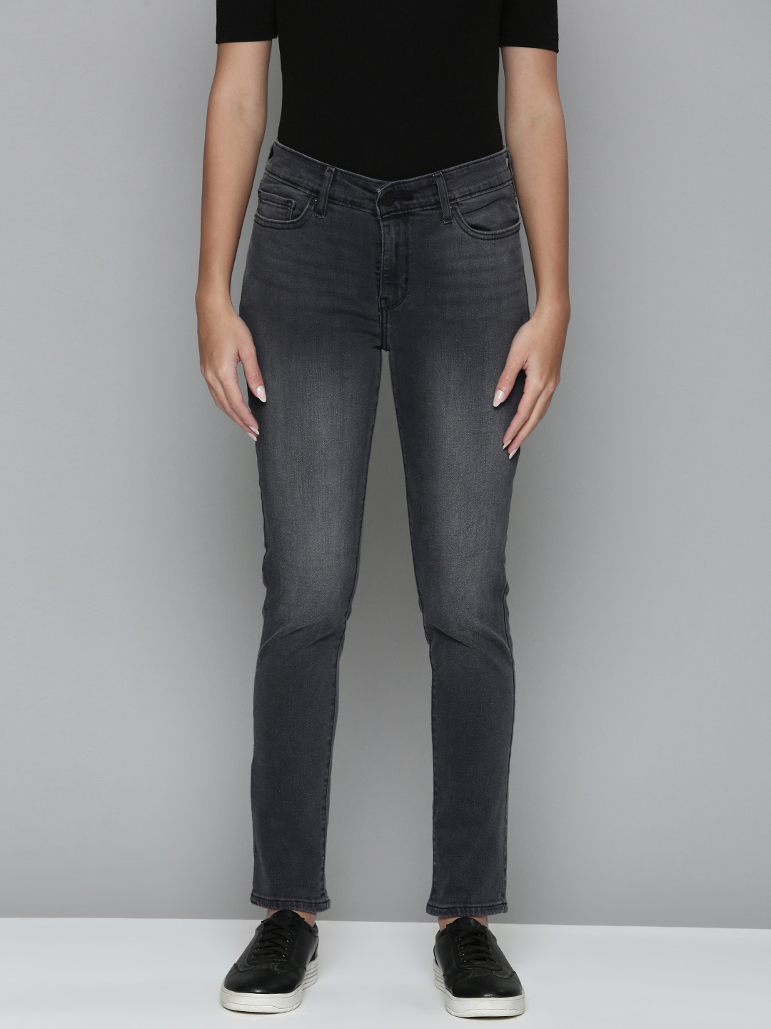 

Levis Women Grey 711 Skinny Fit Heavy Fade Stretchable Jeans