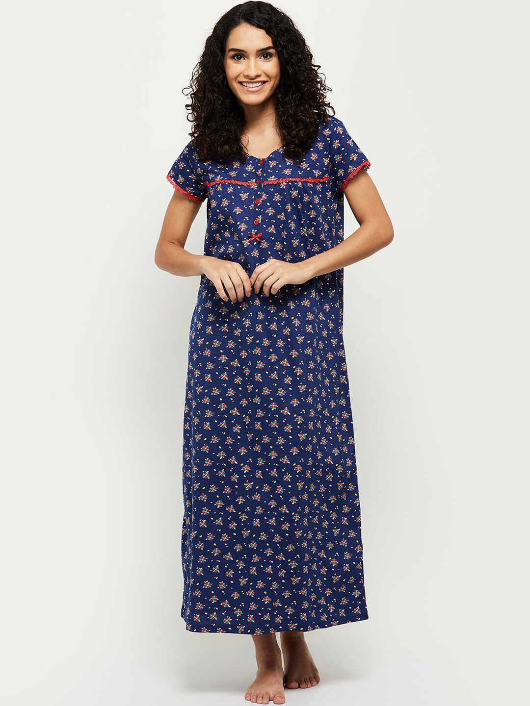

max Navy Blue Printed Maxi Nightdress