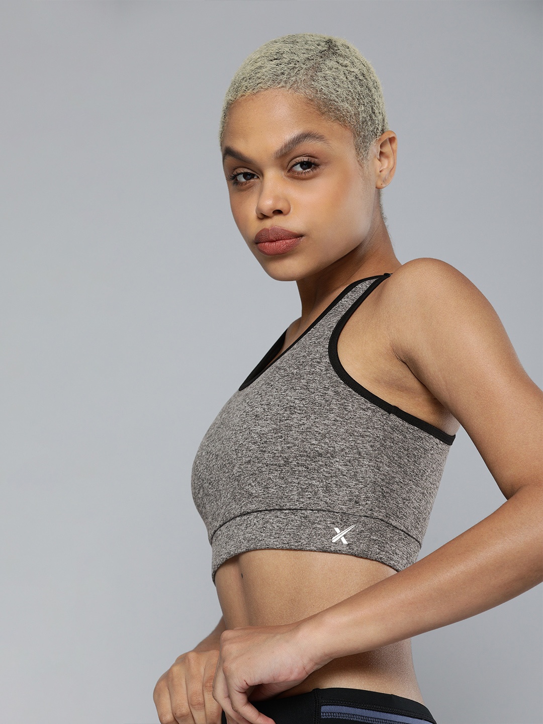 

HRX by Hrithik Roshan Grey Melange Bra Lightly Padded