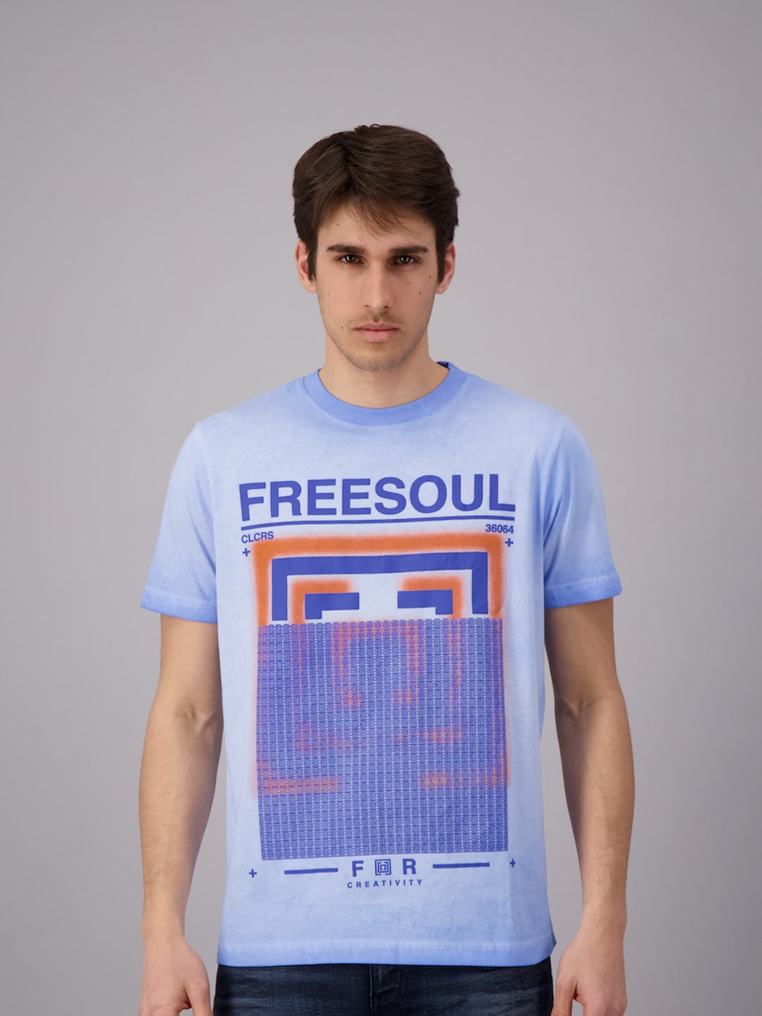 

FREESOUL Men Blue Printed T-shirt
