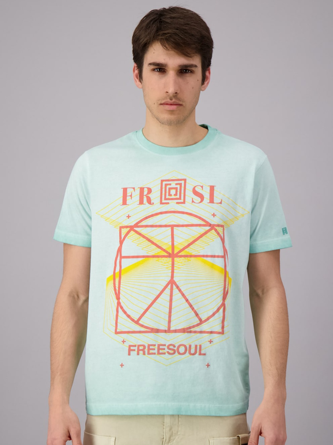 

FREESOUL Men Blue Printed T-shirt