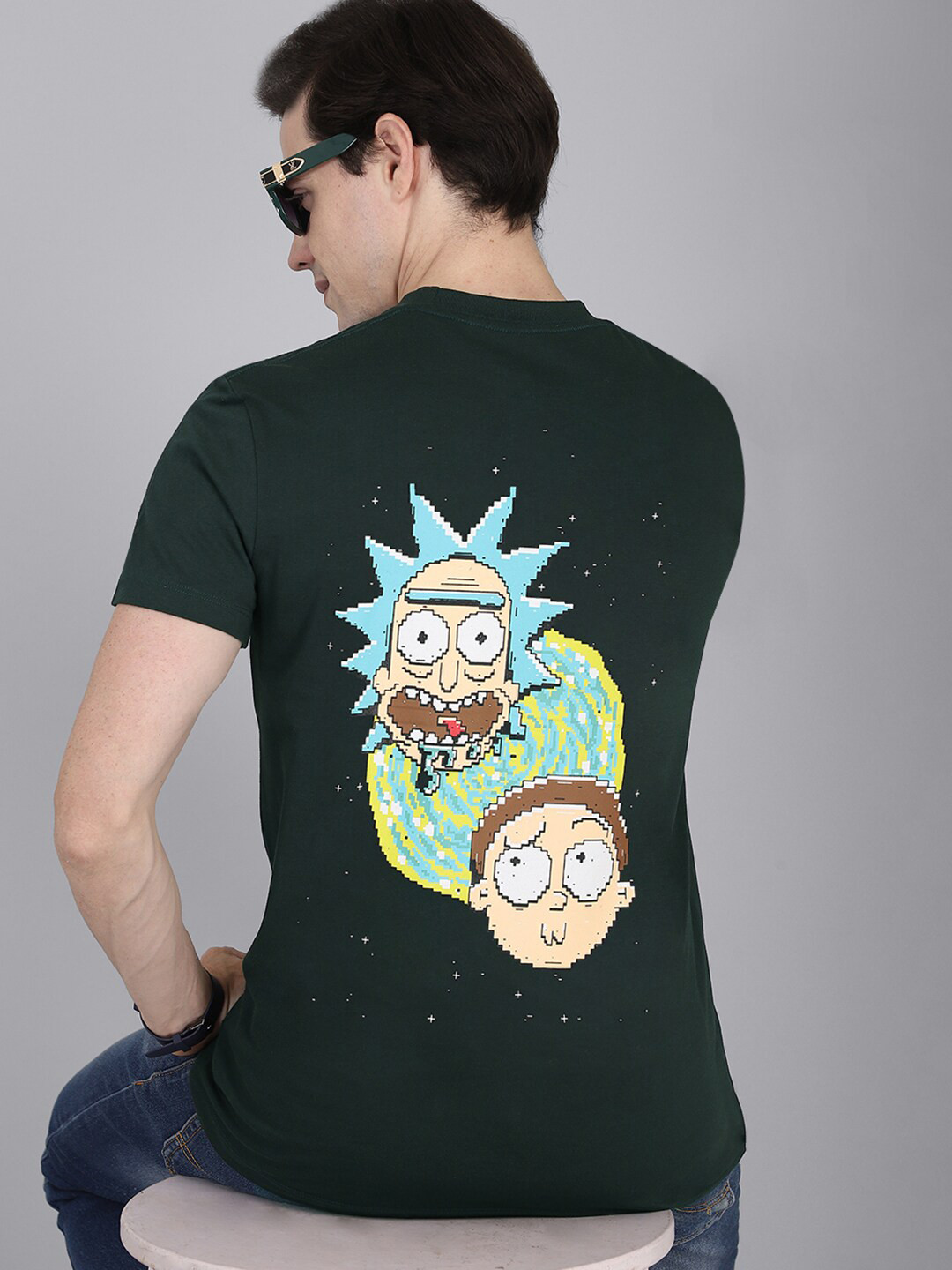 

Free Authority Rick & Morty Printed Tshirt For Men, Green