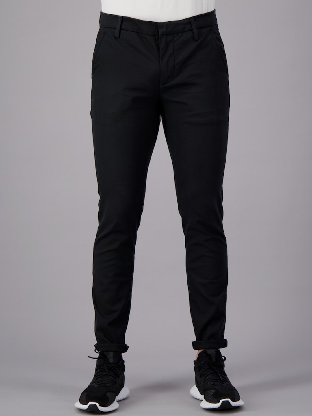 

FREESOUL Men Black Solid Trousers