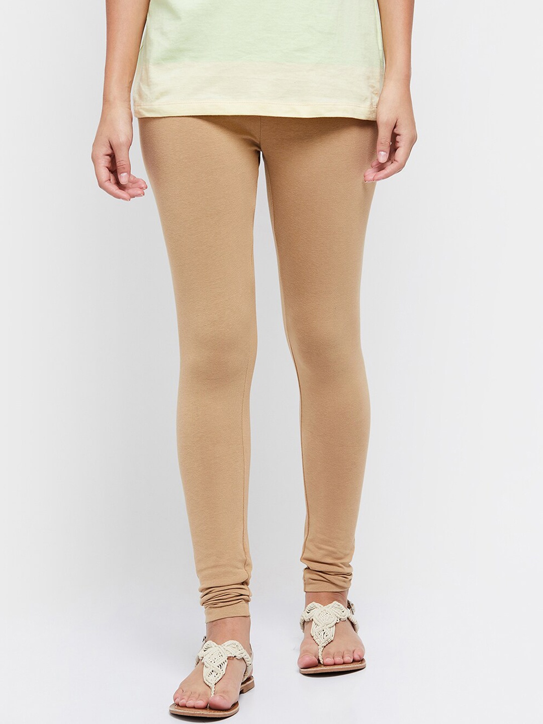 

max Women Nude Colored Solid Comfort-Fit Churidar-Length Leggings