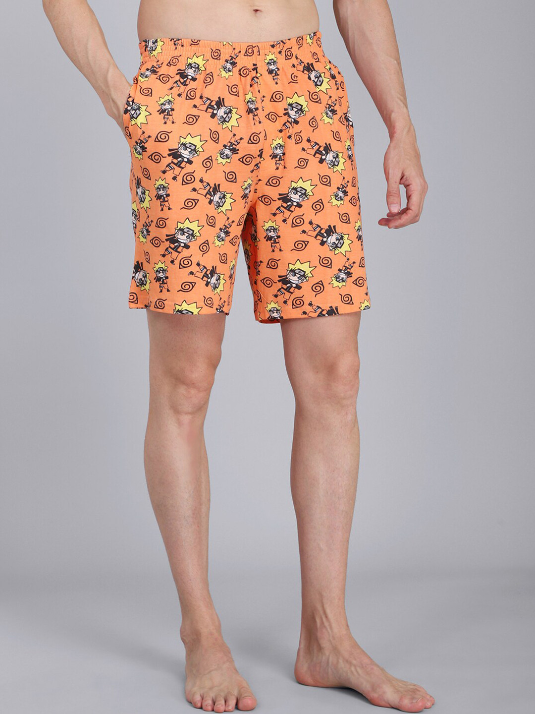 

Free Authority Men Pure Cotton Naruto Printed Boxers, Orange