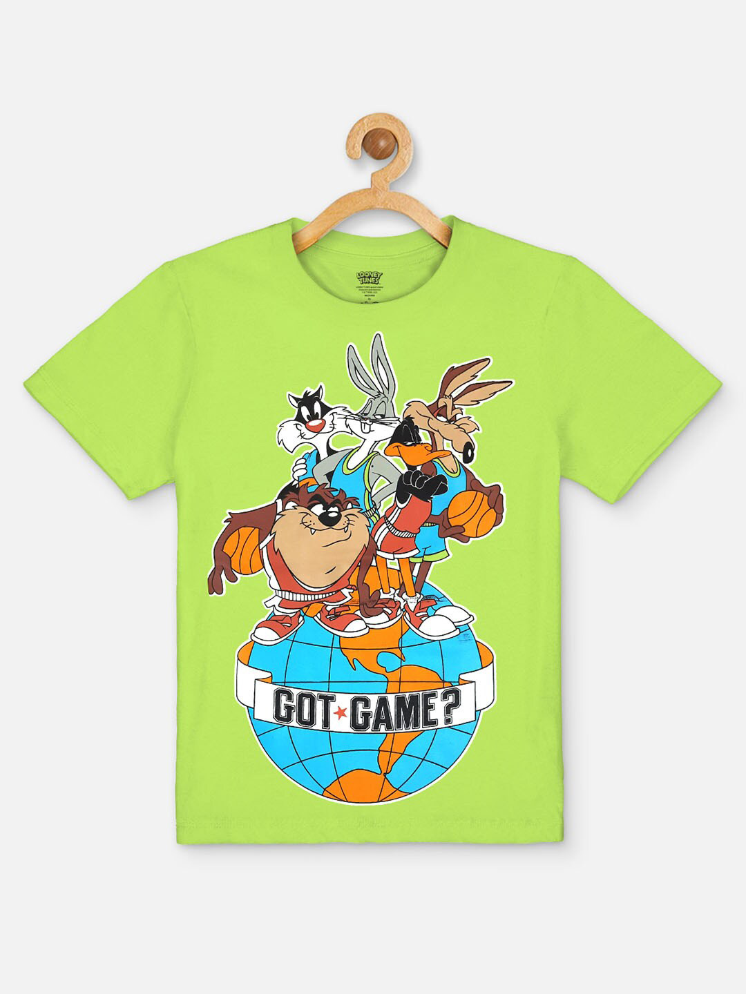 

Kids Ville Boys Blue & Green Looney Tunes Printed 100% cotton T-shirt