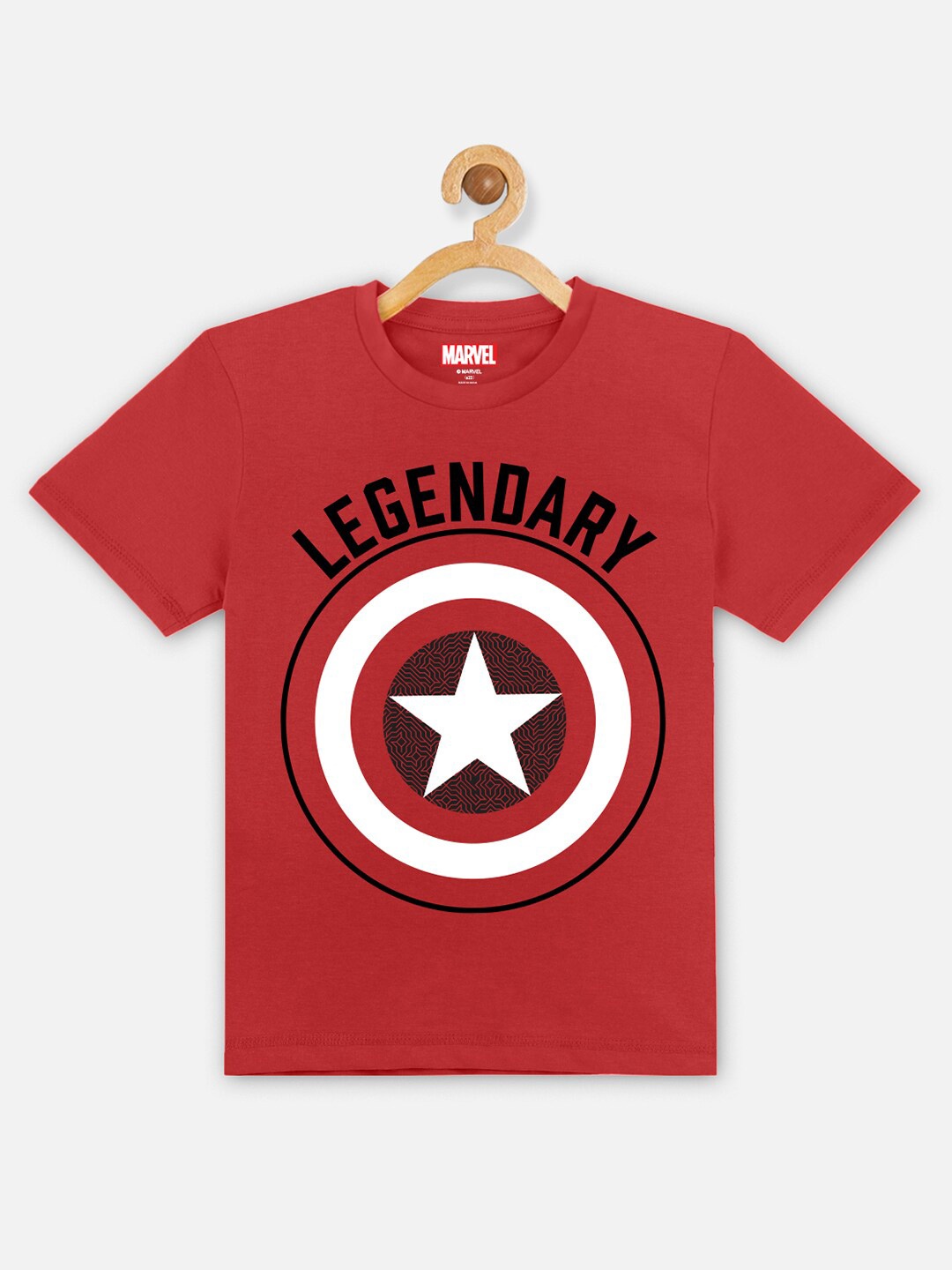 

Kids Ville Boys Red Captain America Printed 100% cotton T-shirt