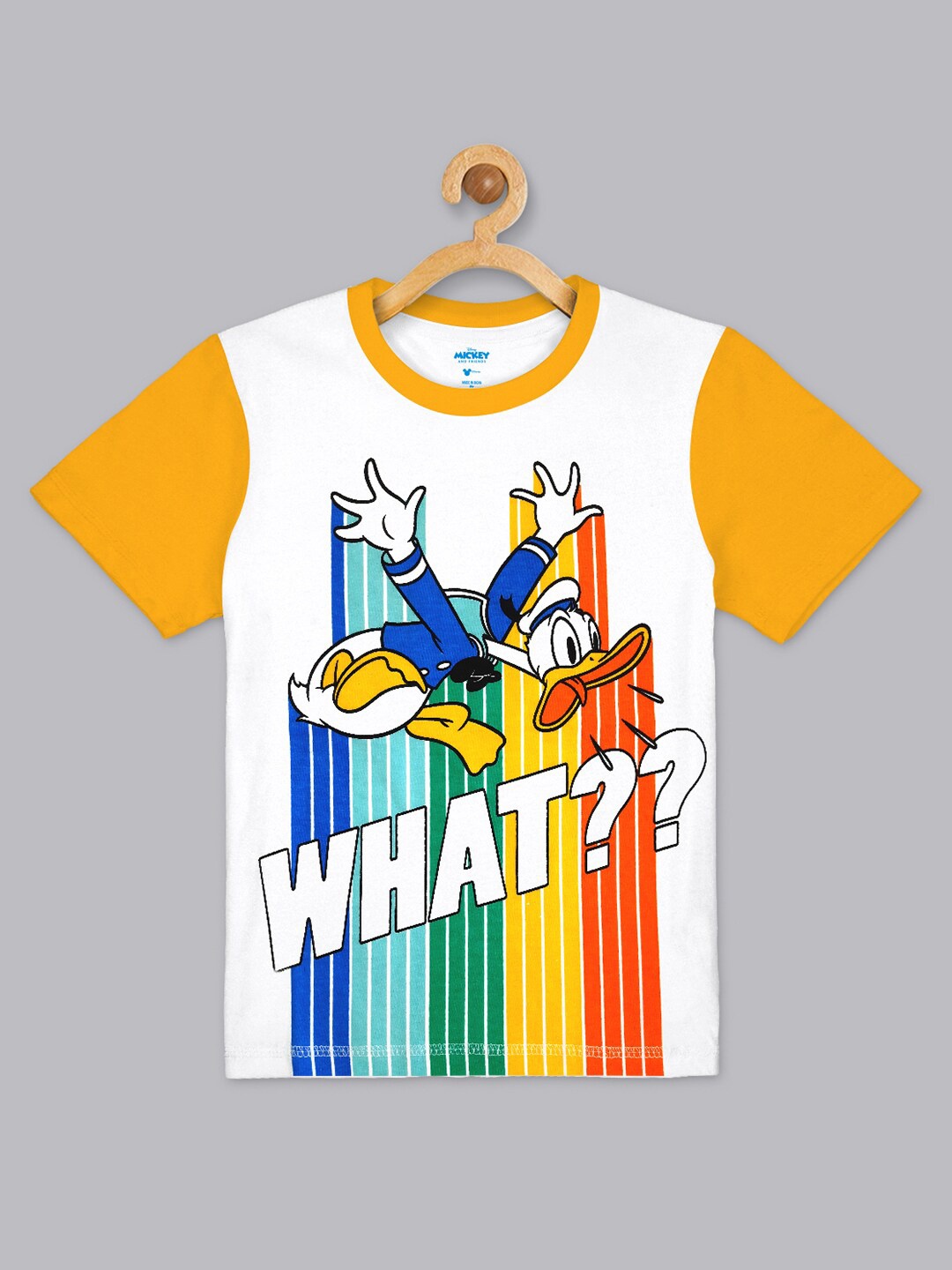 

Kids Ville Boys White Donald Duck Printed 100% Cotton T-shirt