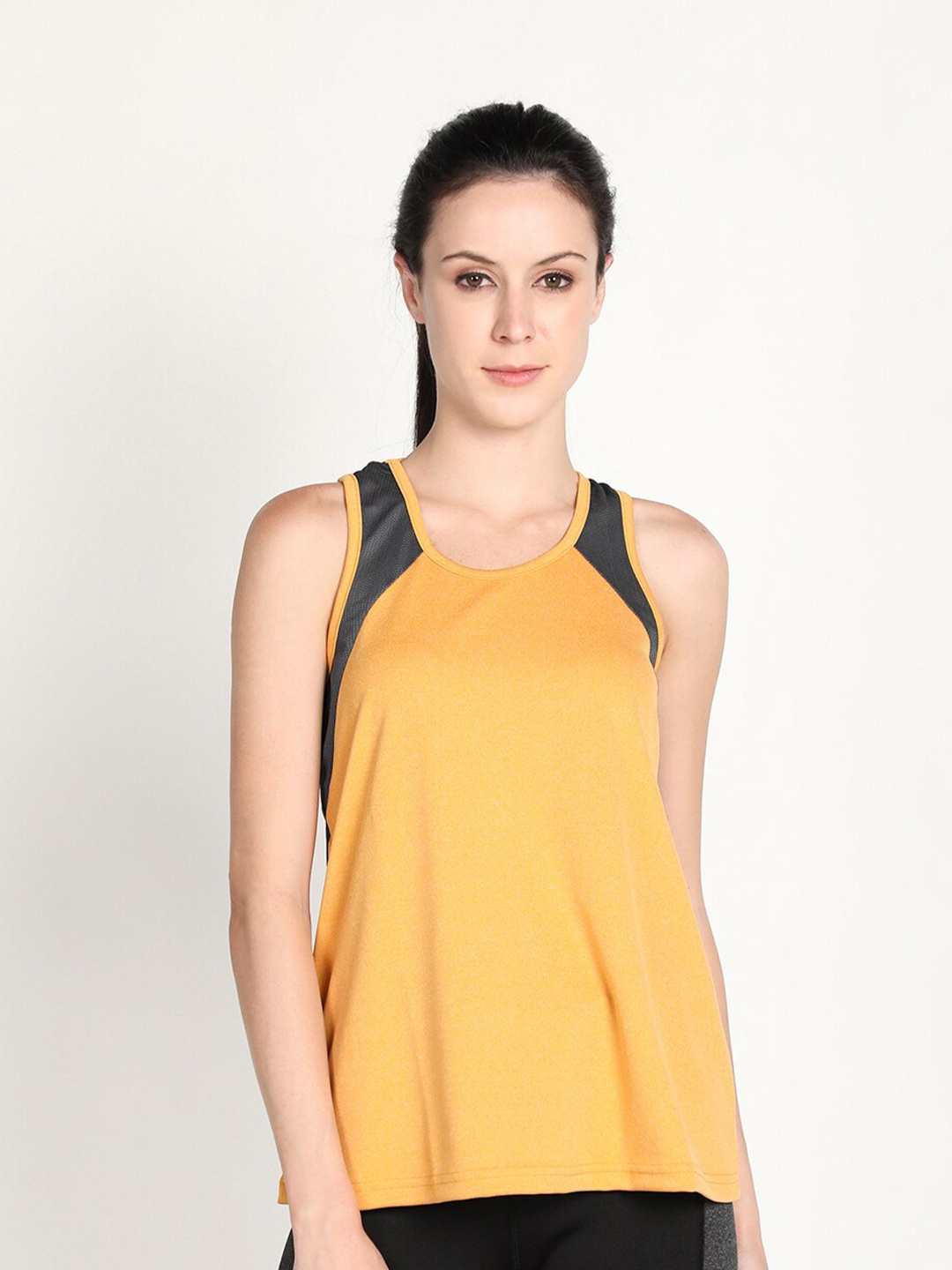 

CHKOKKO Mustard Yellow Styled Back Top