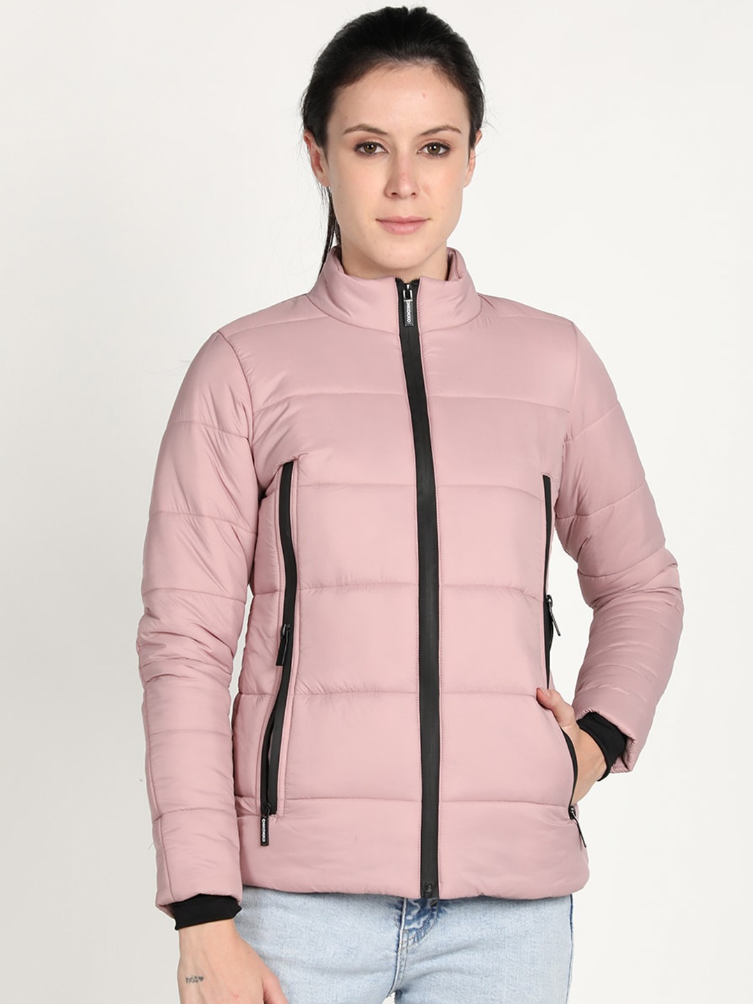 

CHKOKKO Women Pink Lightweight Outdoor Puffer Jacket