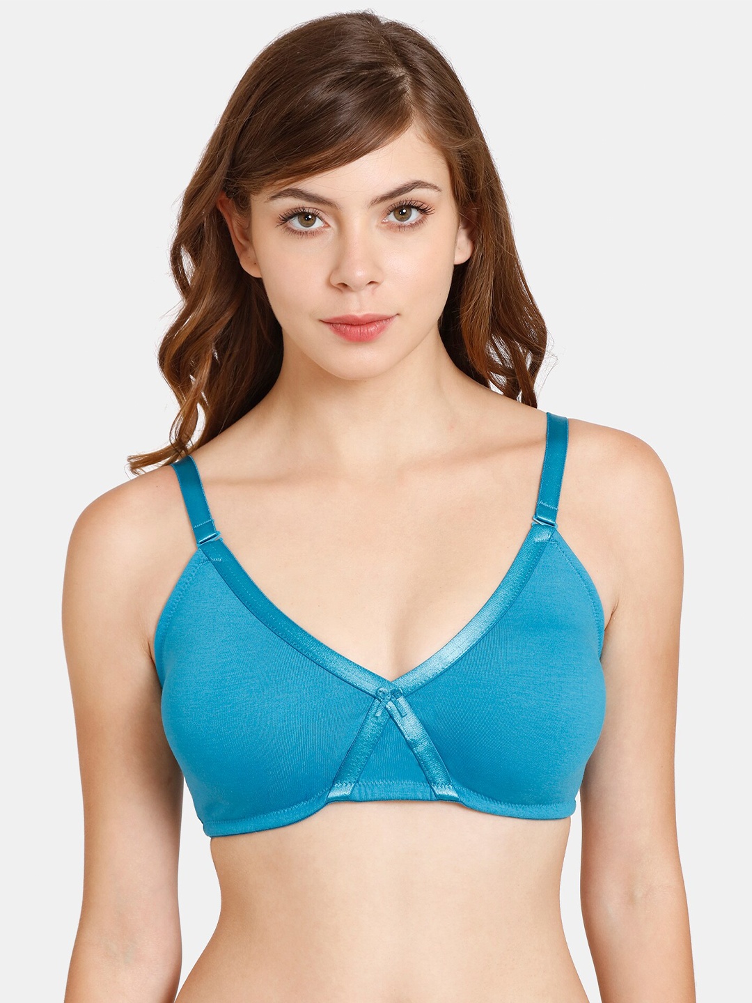 

Rosaline by Zivame Blue Solid Lightly Padded T-Shirt Bra