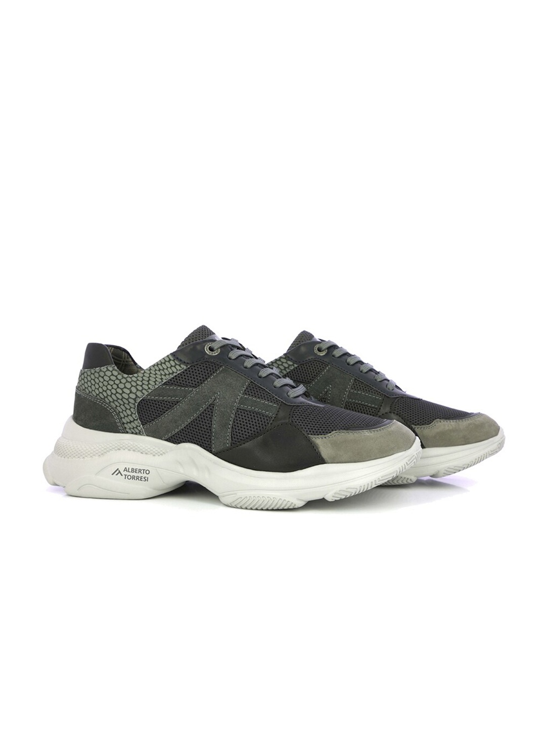 

Alberto Torresi Men Grey Mesh Running Shoes