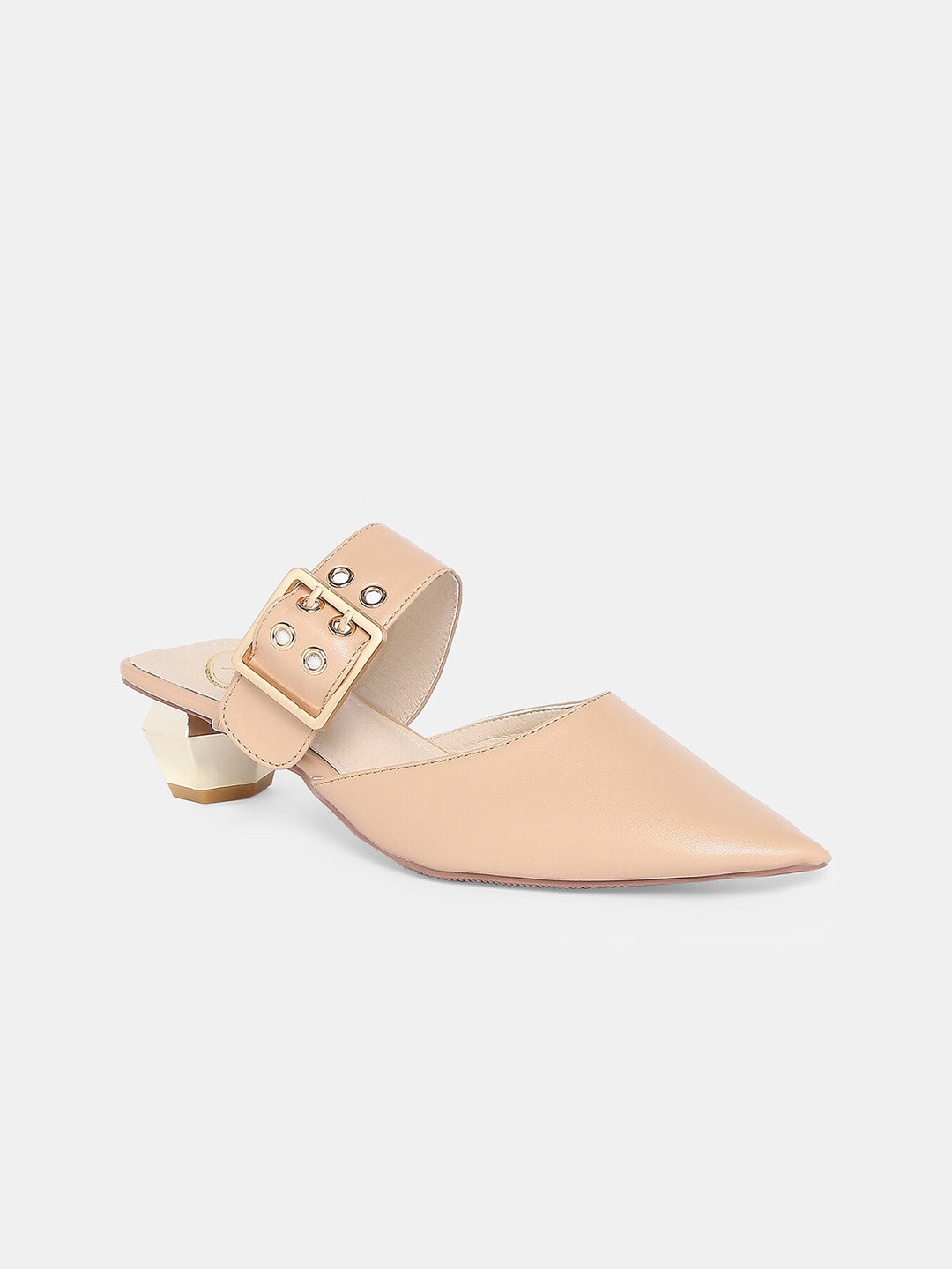 

20Dresses Beige PU Party Block Pumps