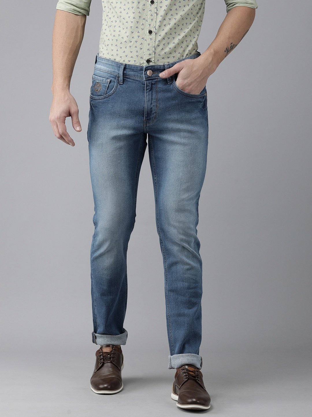 

U.S. Polo Assn. Denim Co. Men Blue Slim Fit Light Fade Mid Rise Stretchable Jeans