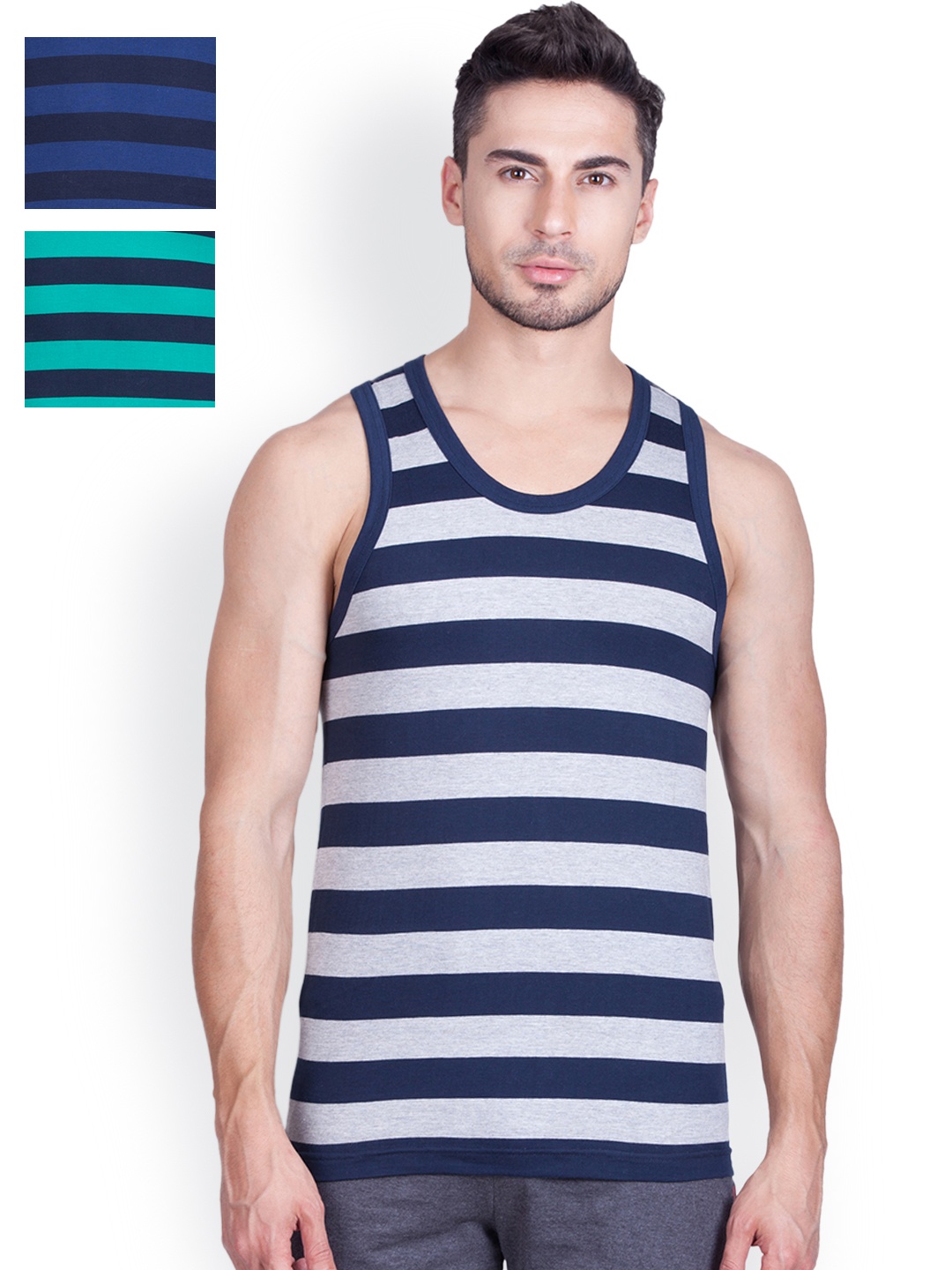 

ONN Pack of 3 Striped Innerwear Vests, Multi