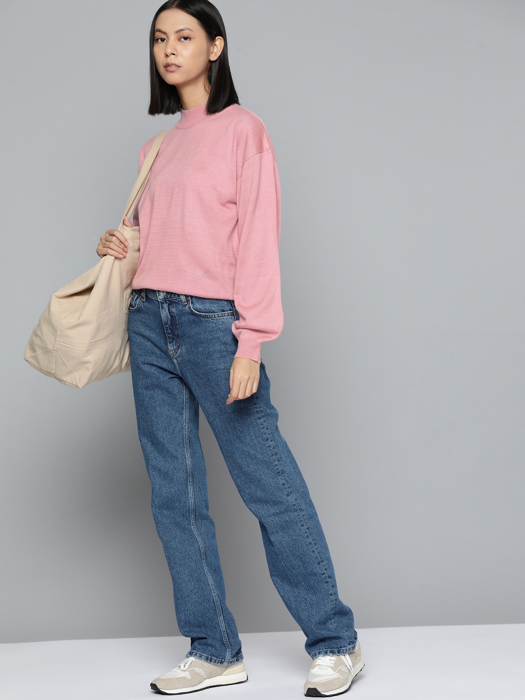 

ether Women Puff Sleeves Pullover, Pink