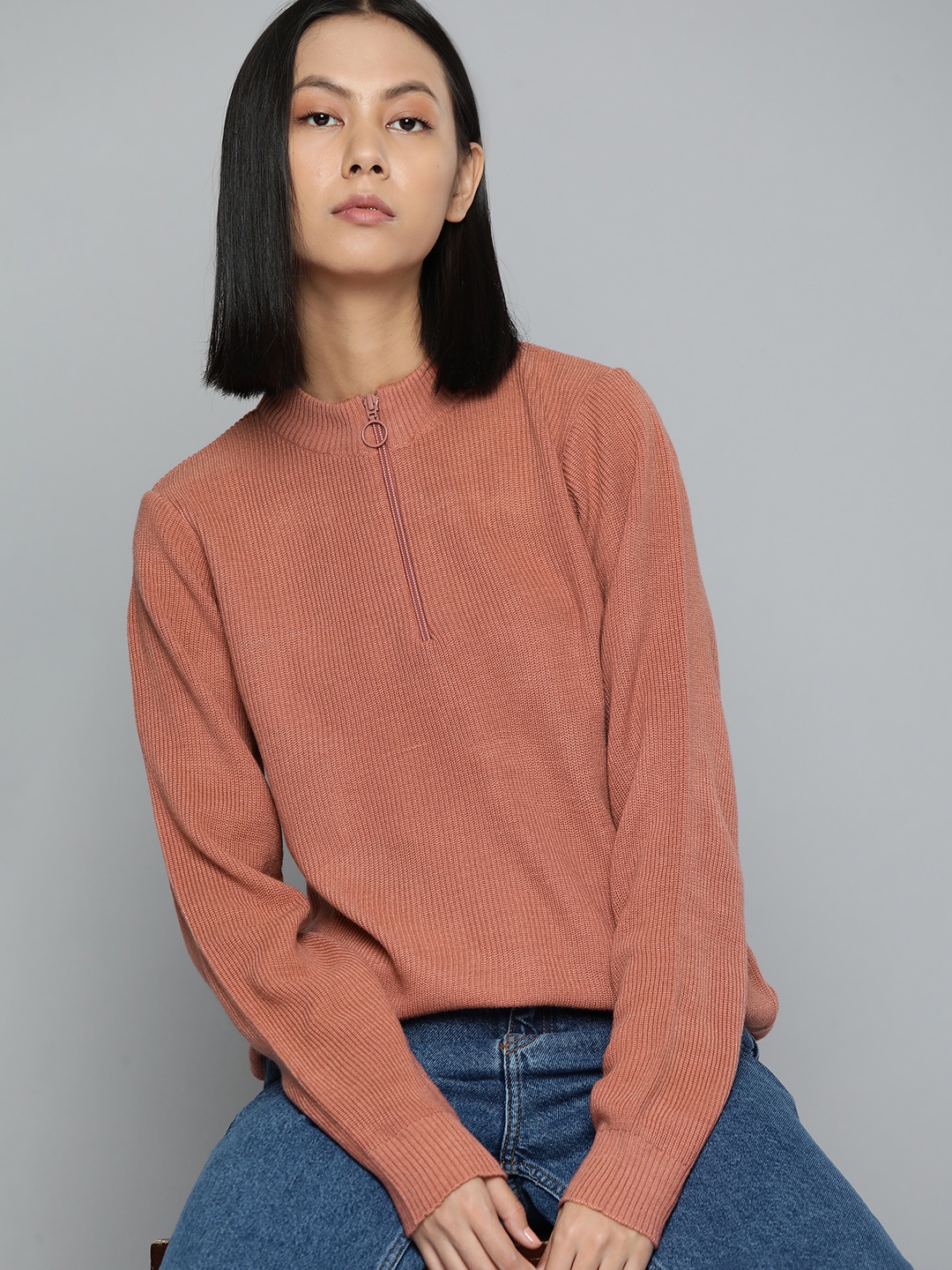 

ether Women Solid Pullover, Pink