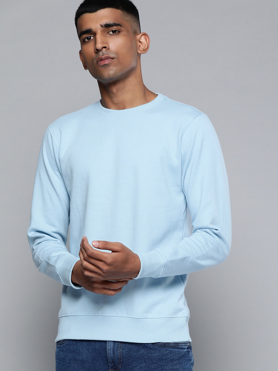 

ether Men Solid Sweatshirt, Blue
