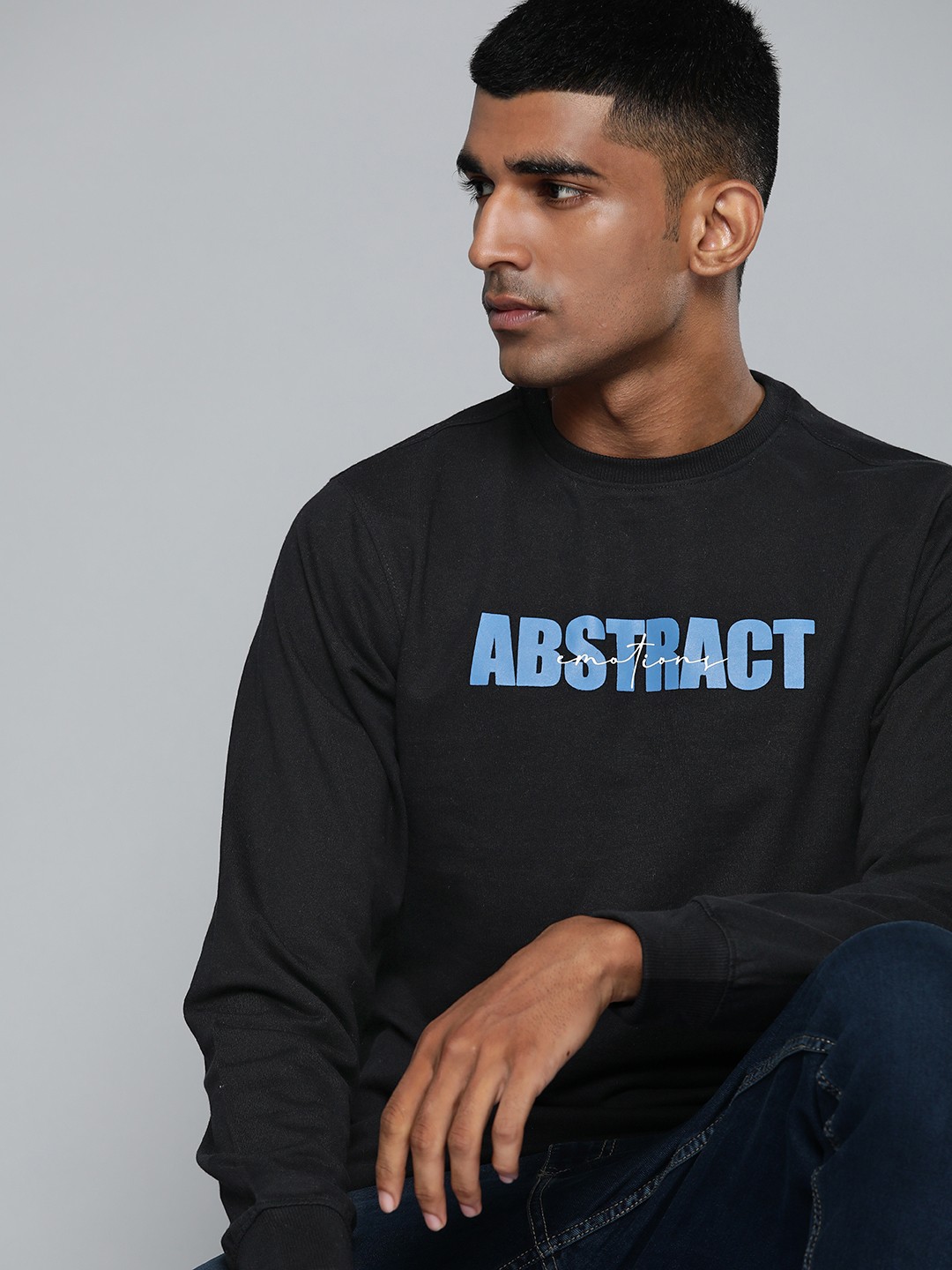 

ether Men Black Printed Sweatshirt