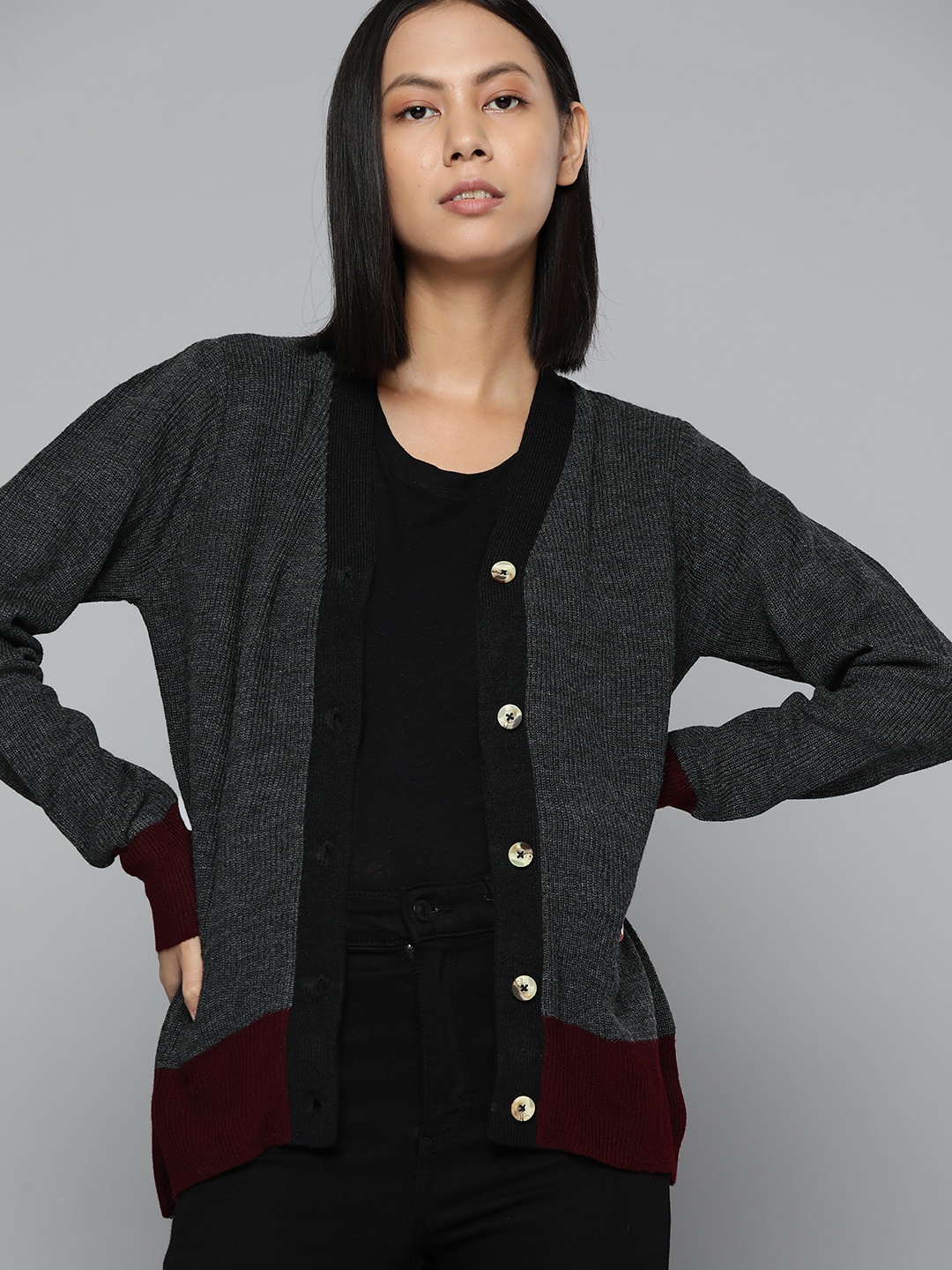 

ether Women Cardigan, Charcoal