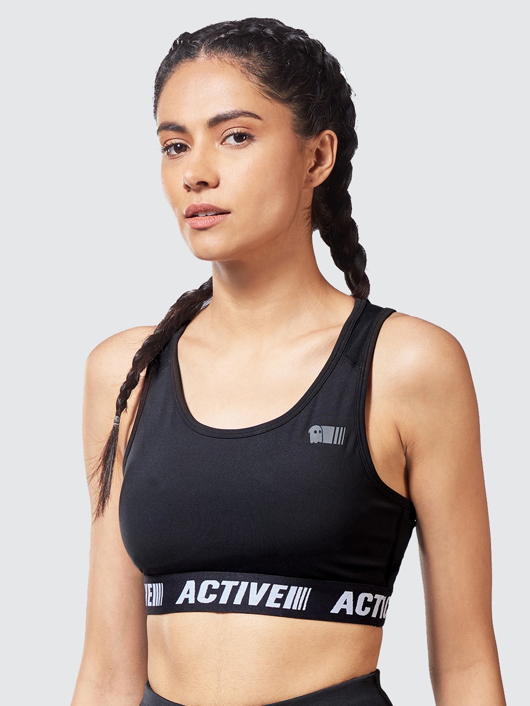 

The Souled Store Black Solid Non Padded Workout Bra
