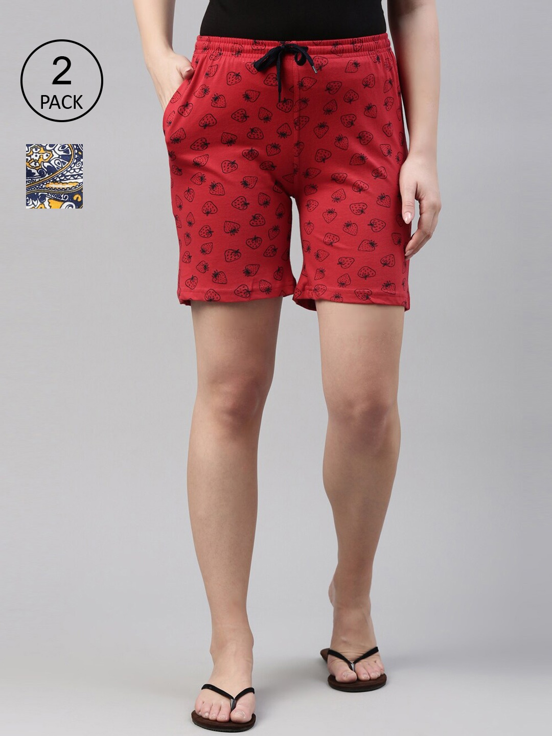 

Kryptic Women Blue Conversational Printed Shorts