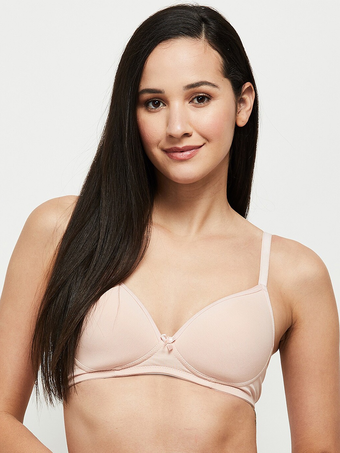 

max Pink Solid Underwired Lightly Padded Cotton Everyday Bra