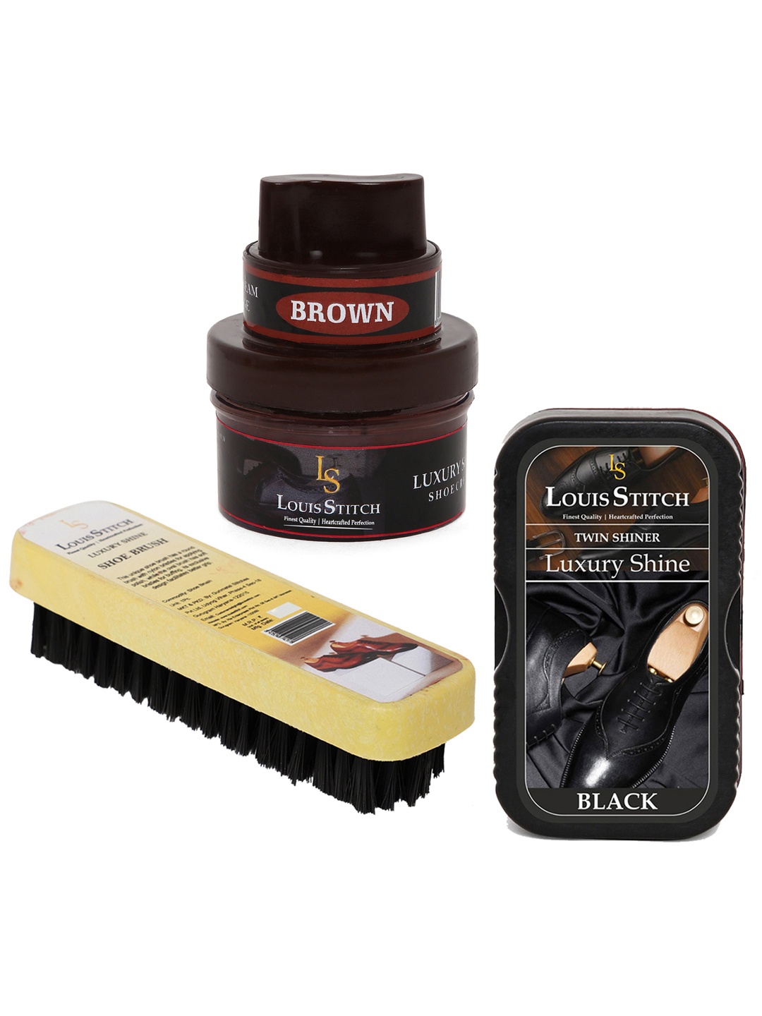

LOUIS STITCH 3 Piece Shoe Care Combo, Brown