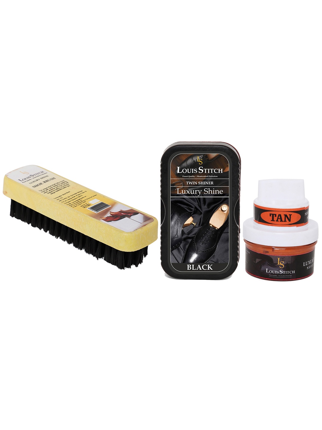 

LOUIS STITCH 3 Piece Shoe Care Combo, Black