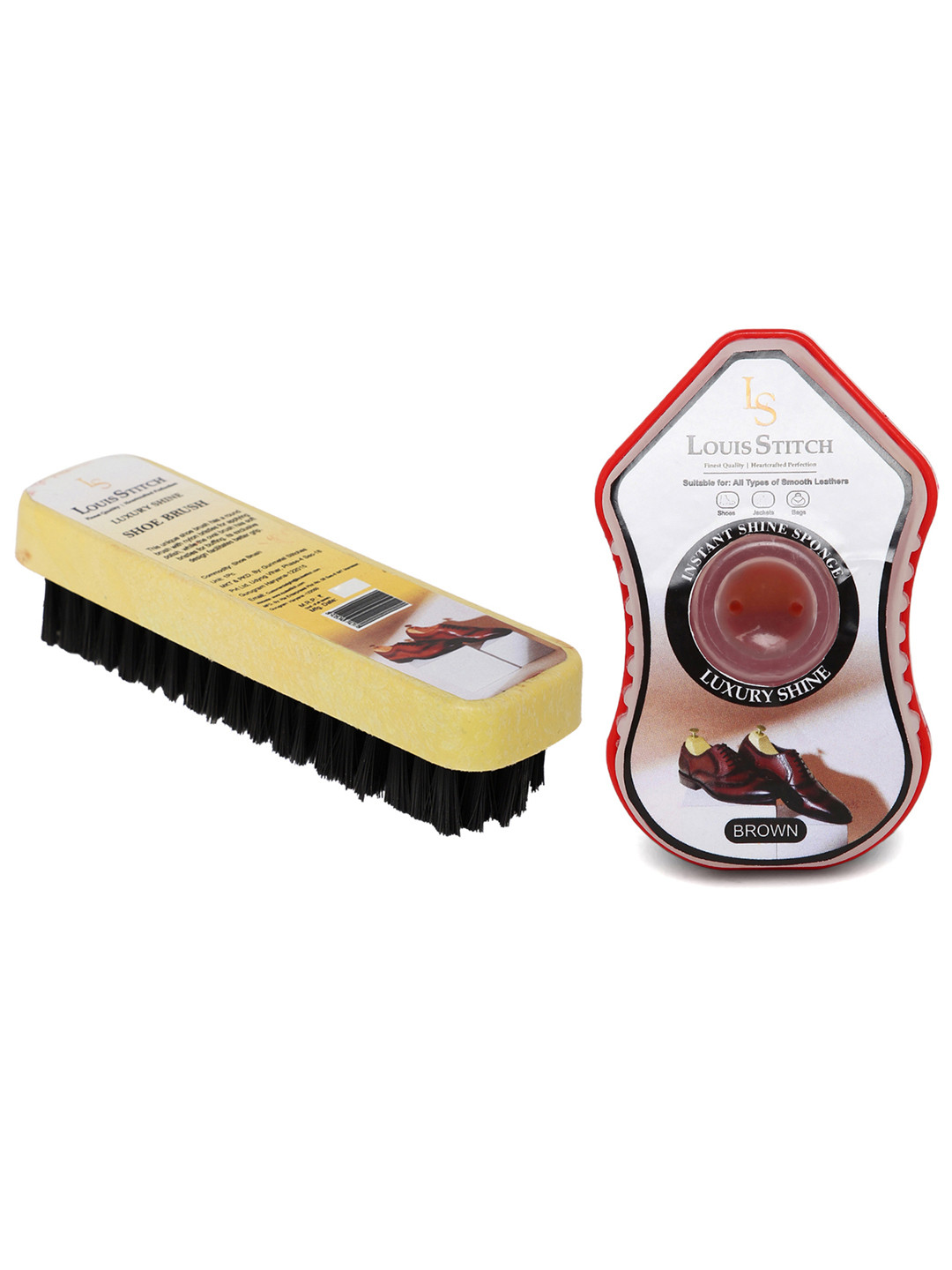 

LOUIS STITCH Men Set of 2 Shoe Brush And Shoe Shiner, Multi