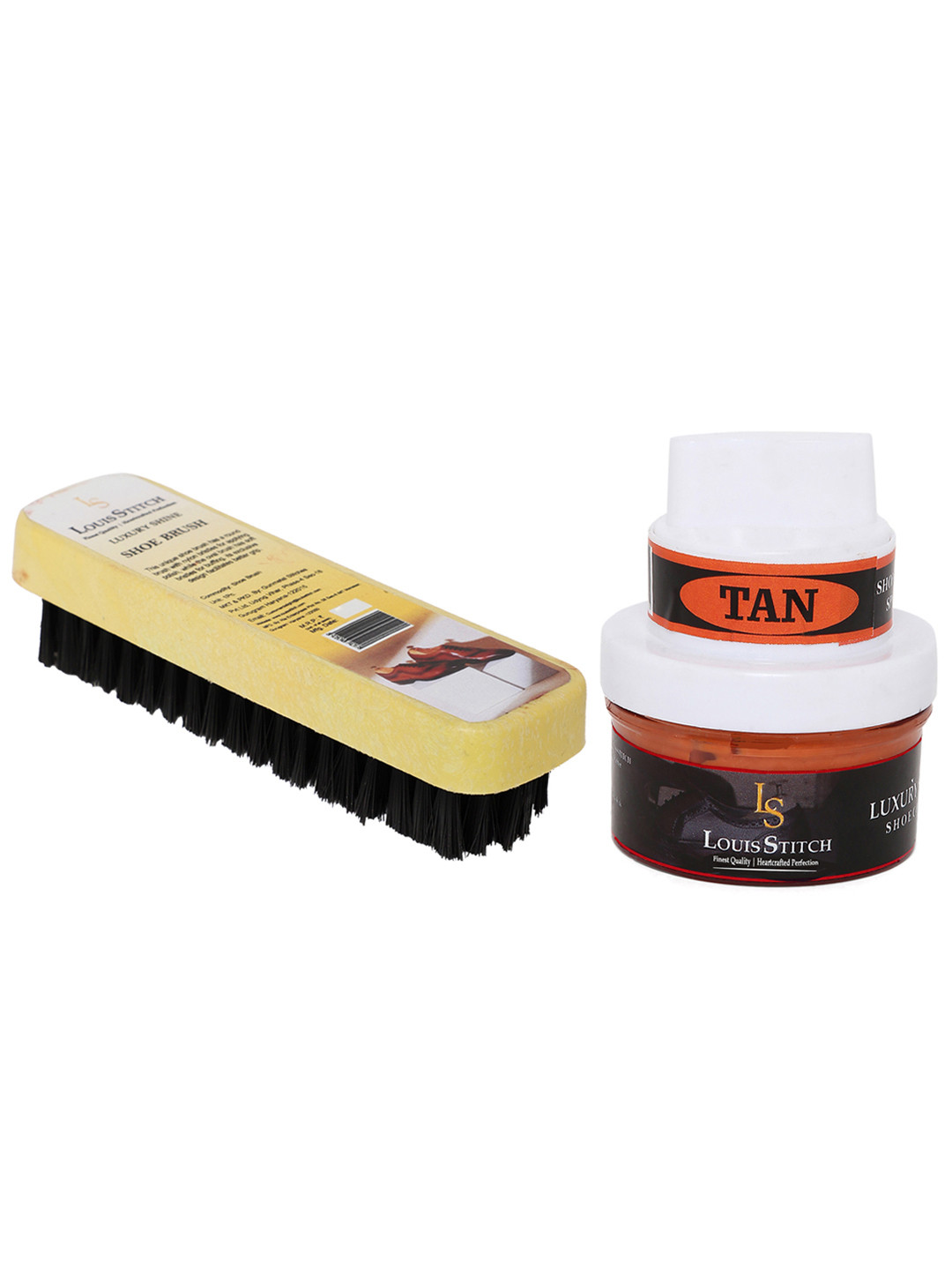 

LOUIS STITCH Set Of 2 Tan Shoe Cream With Applicator & Brush