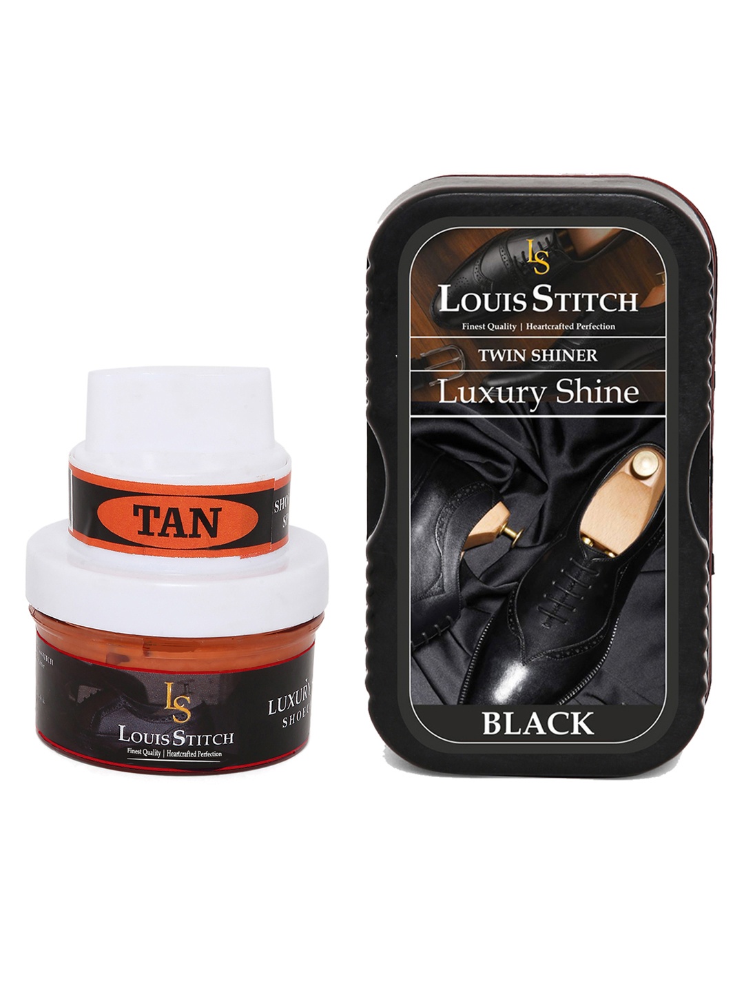 

LOUIS STITCH Set Of 2 Tan Shoe Cream With Applicator & Brush