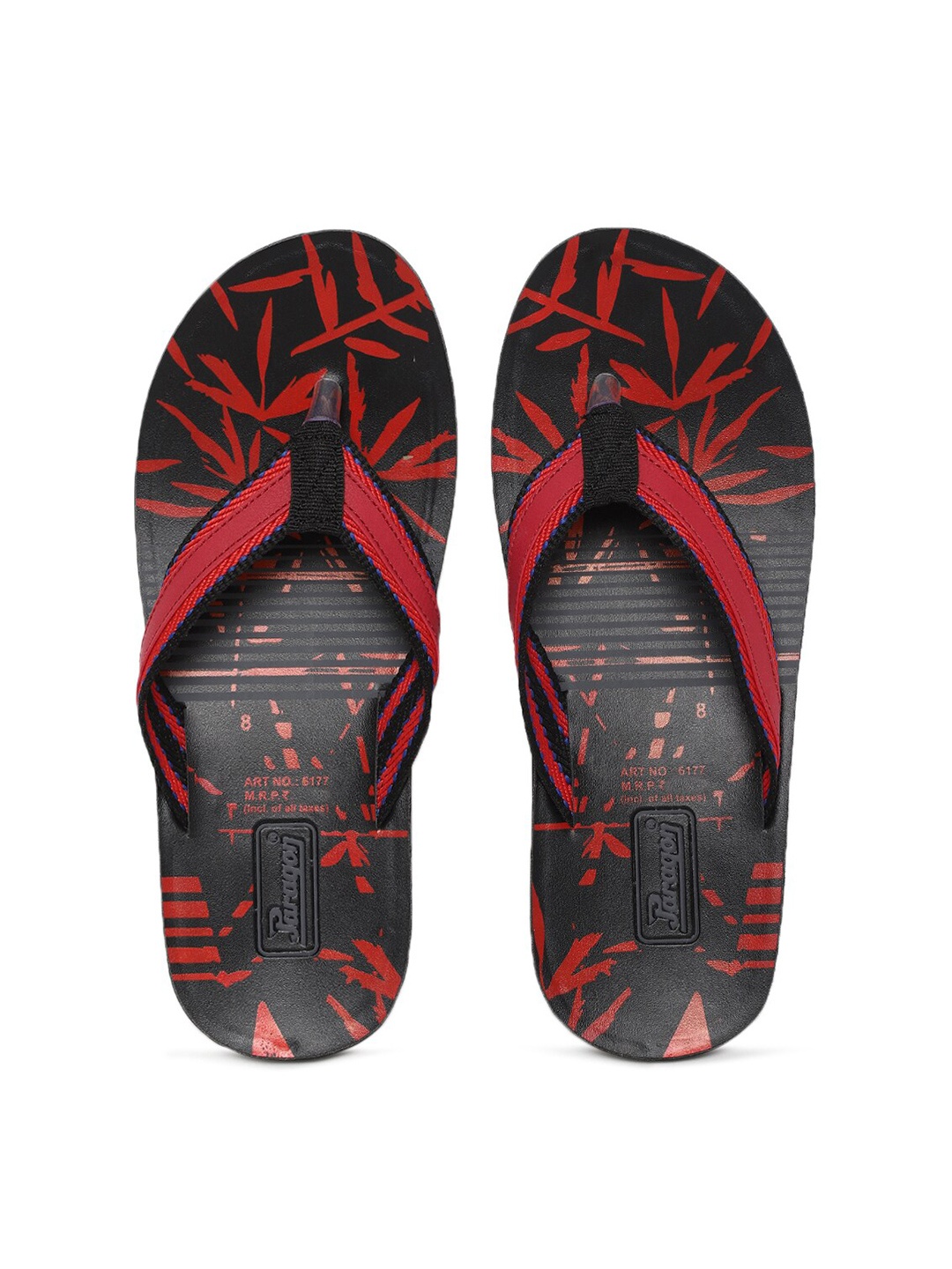 

Paragon Men Red Printed Thong Flip-Flops