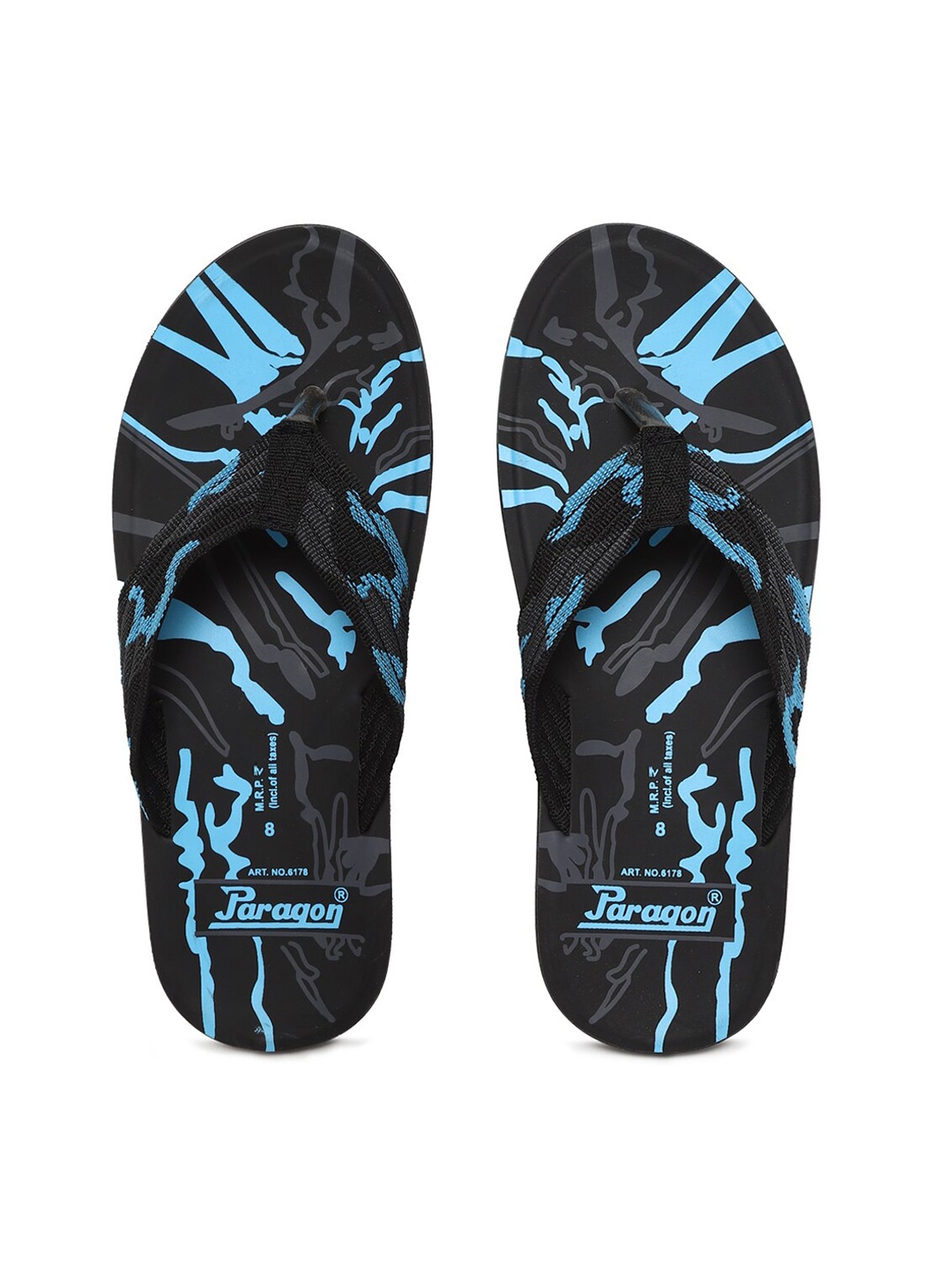 

Paragon Men Blue & Black Rubber Thong Flip-Flops