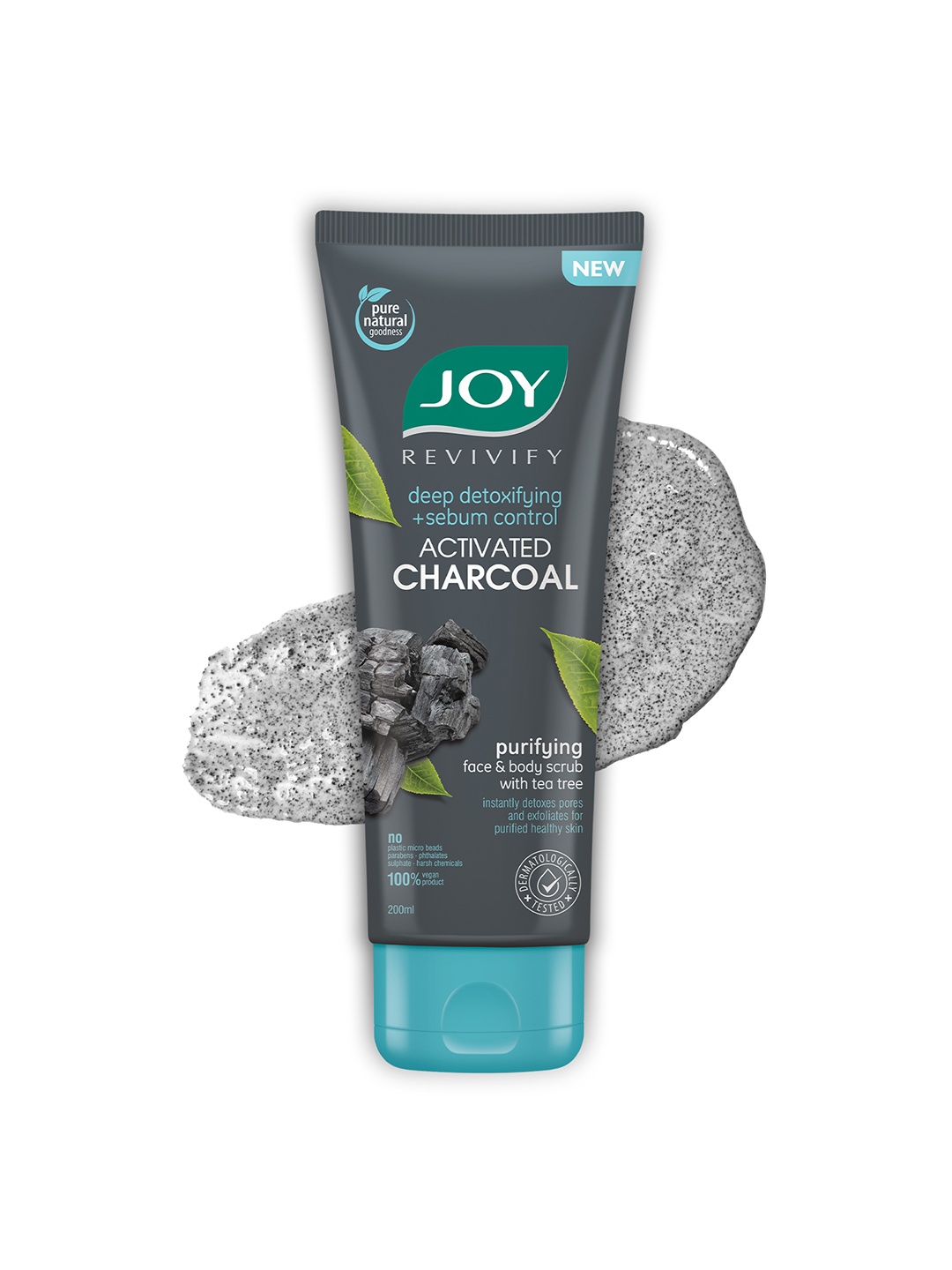 

JOY Oil Control & Exfoliating Charcoal Face Scrub for Men & Women - 200ml, Green