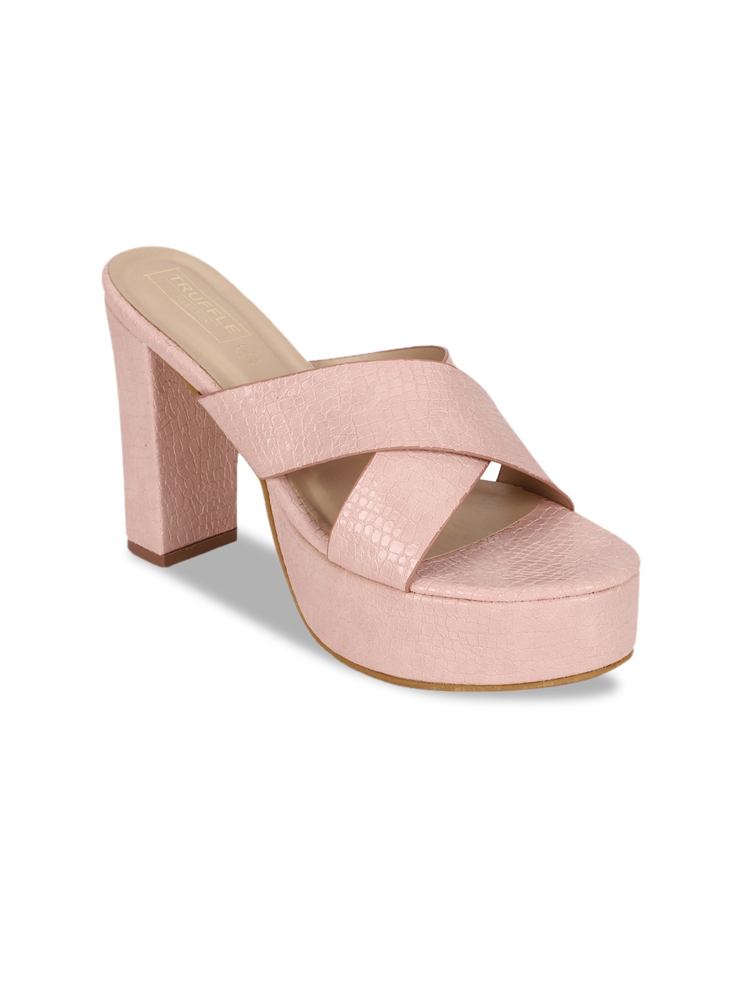 

Truffle Collection Pink PU Wedge Sandals