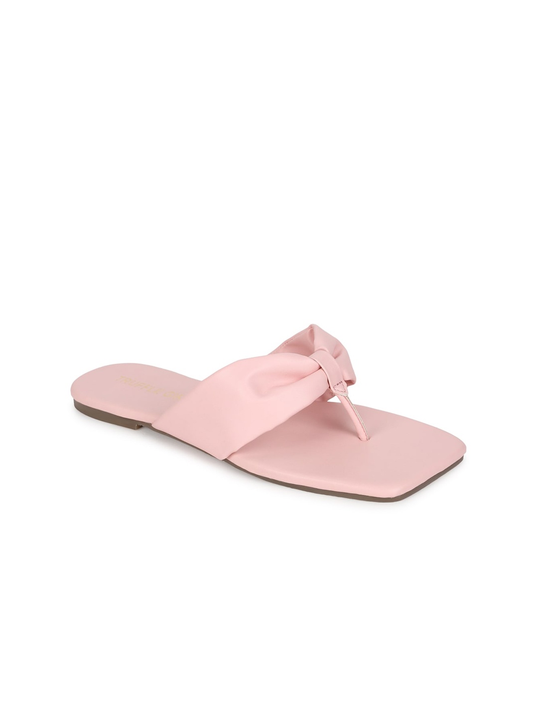 

Truffle Collection Women Pink Open Toe Flats with Bows
