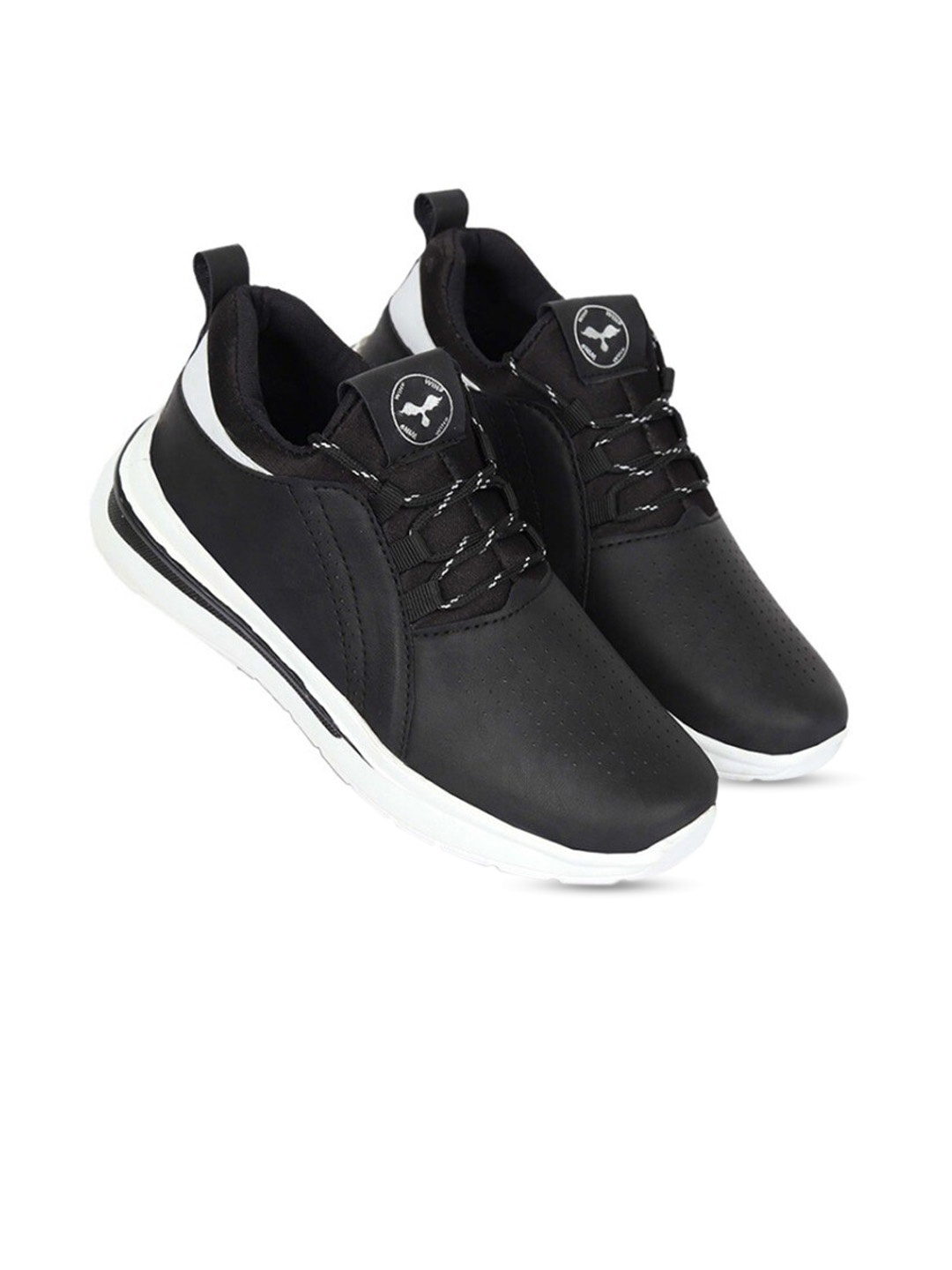 

WIN9 Men Black Woven Design Sneakers