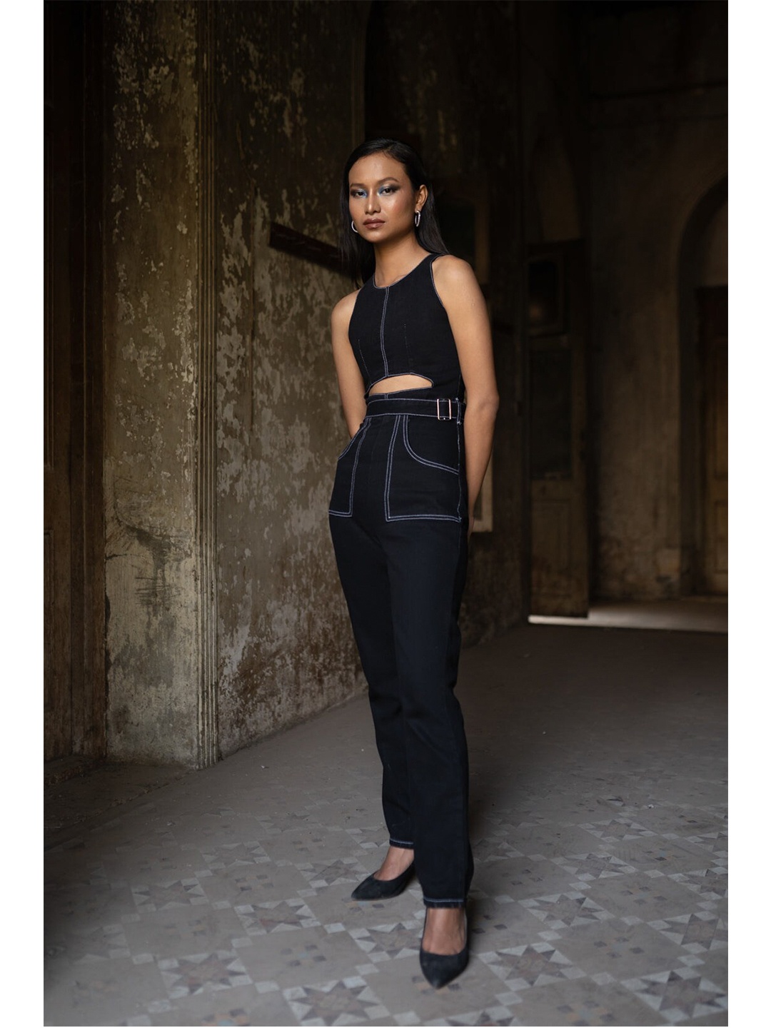 

FREAKINS Women Black Basic Jumpsuit