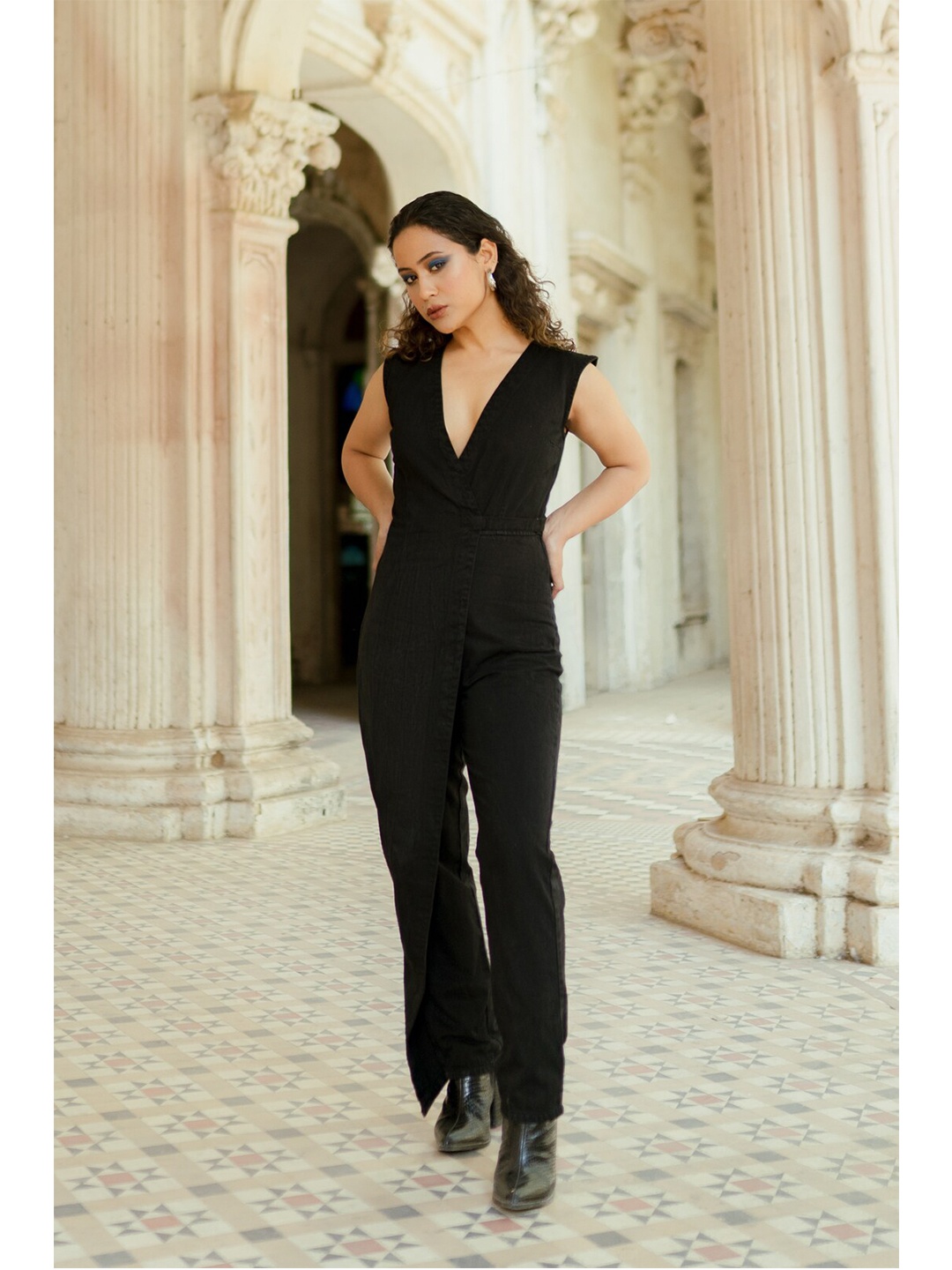 

FREAKINS Black Basic Jumpsuit